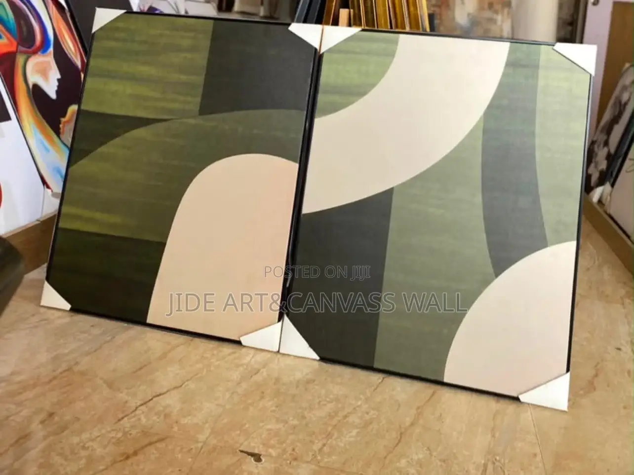 Abstract Wall Canvass Artwork Wooden Frame