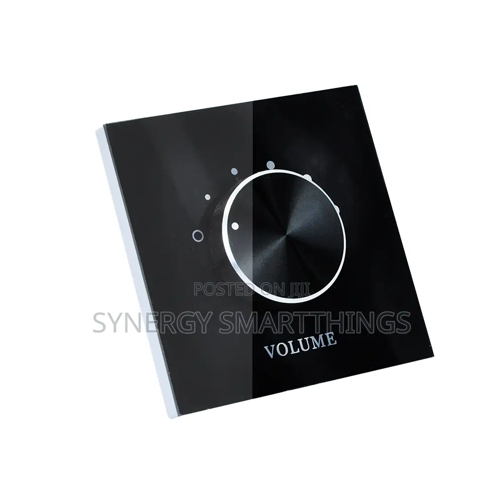 Wall-Mounted Glass/Rotary Volume Control Panel - Black Color