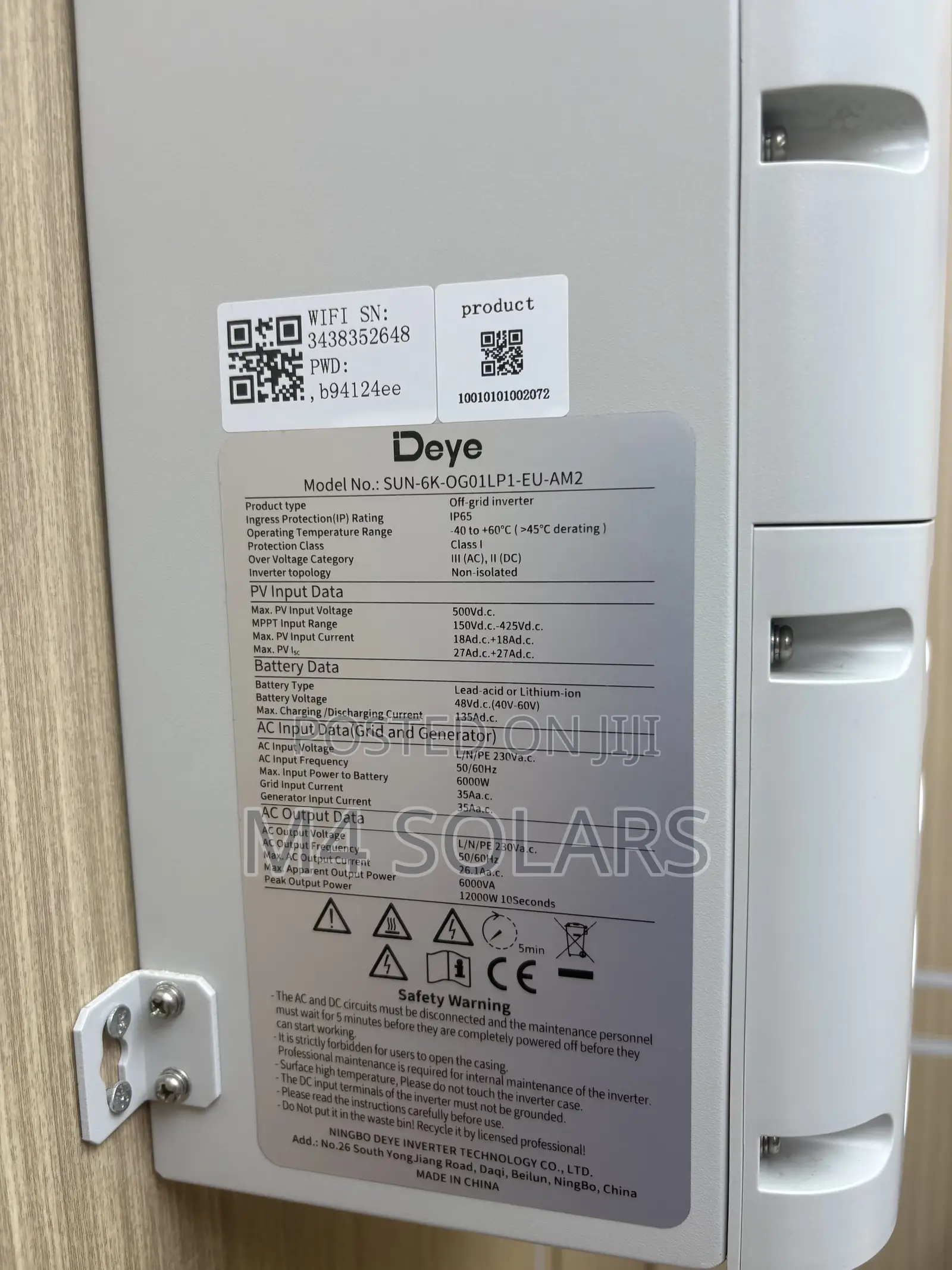 Deye 6kva (6000w) Hybrid Inverter 48v
