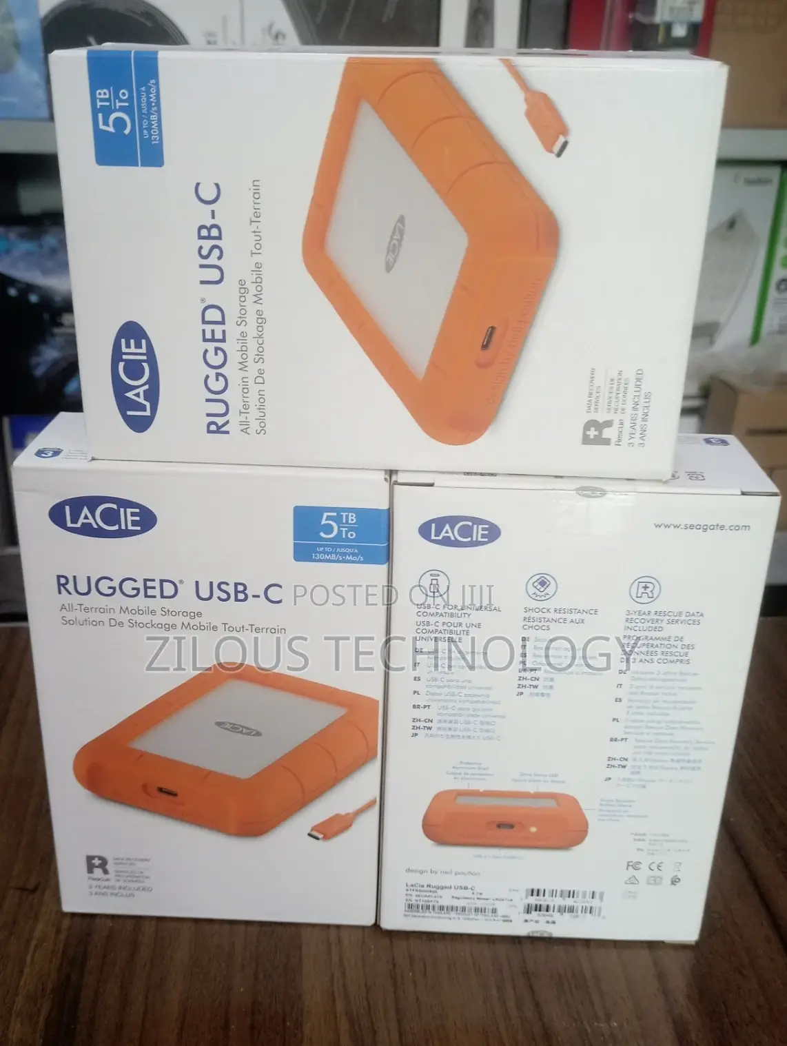 Lacie Rugged USB-C 5TB Hard Drive