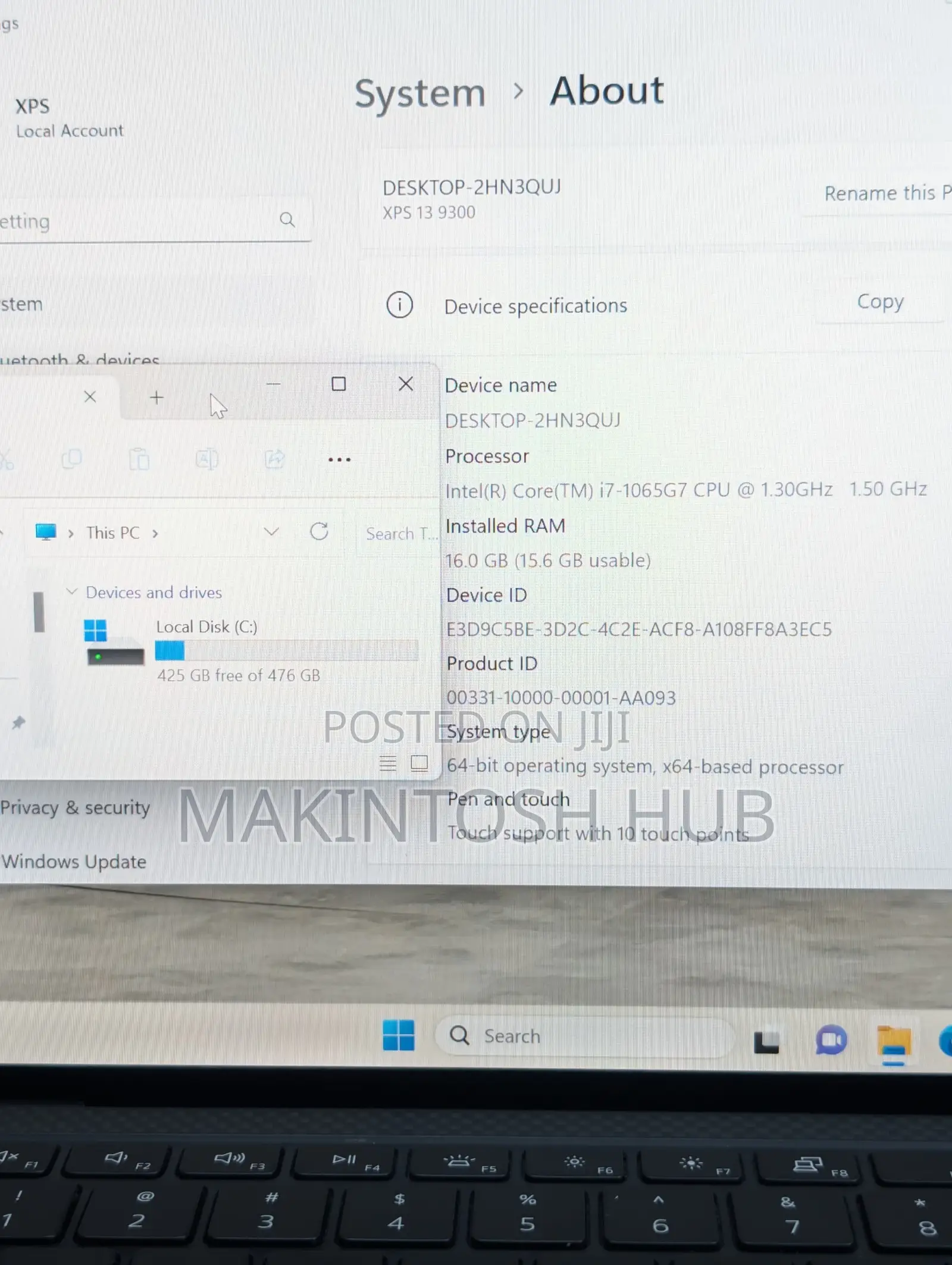 Laptop Dell XPS 13 9300 16GB Intel Core i7 SSD 512GB