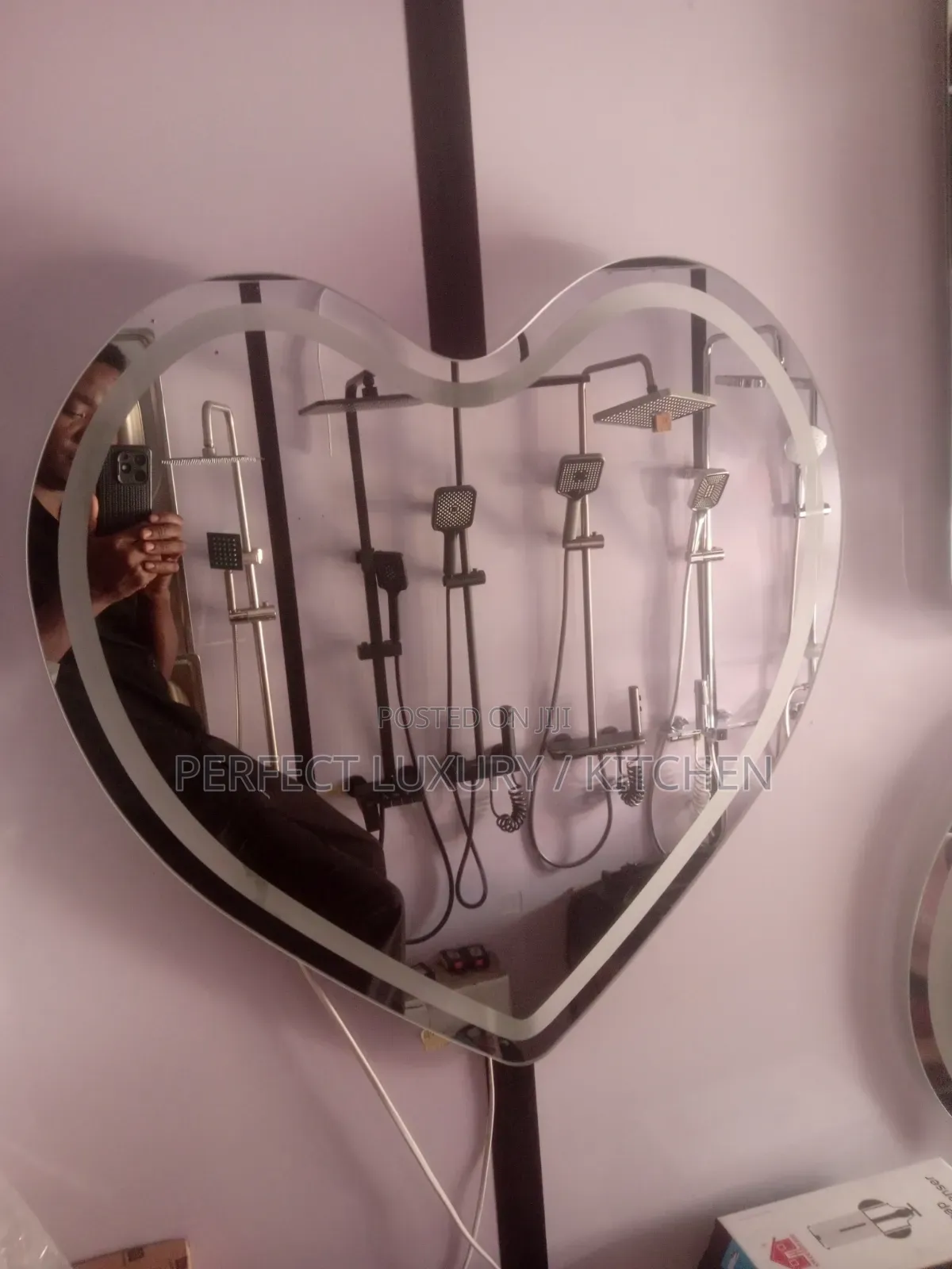 Beautiful Love Design 3 Colored LED Lights Mirror