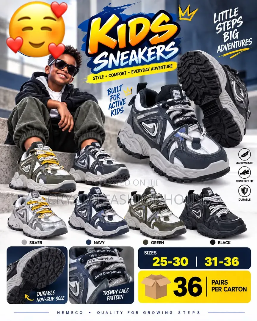 Power Kids Sneakers for Cute Kids. Sizes 25 to 36