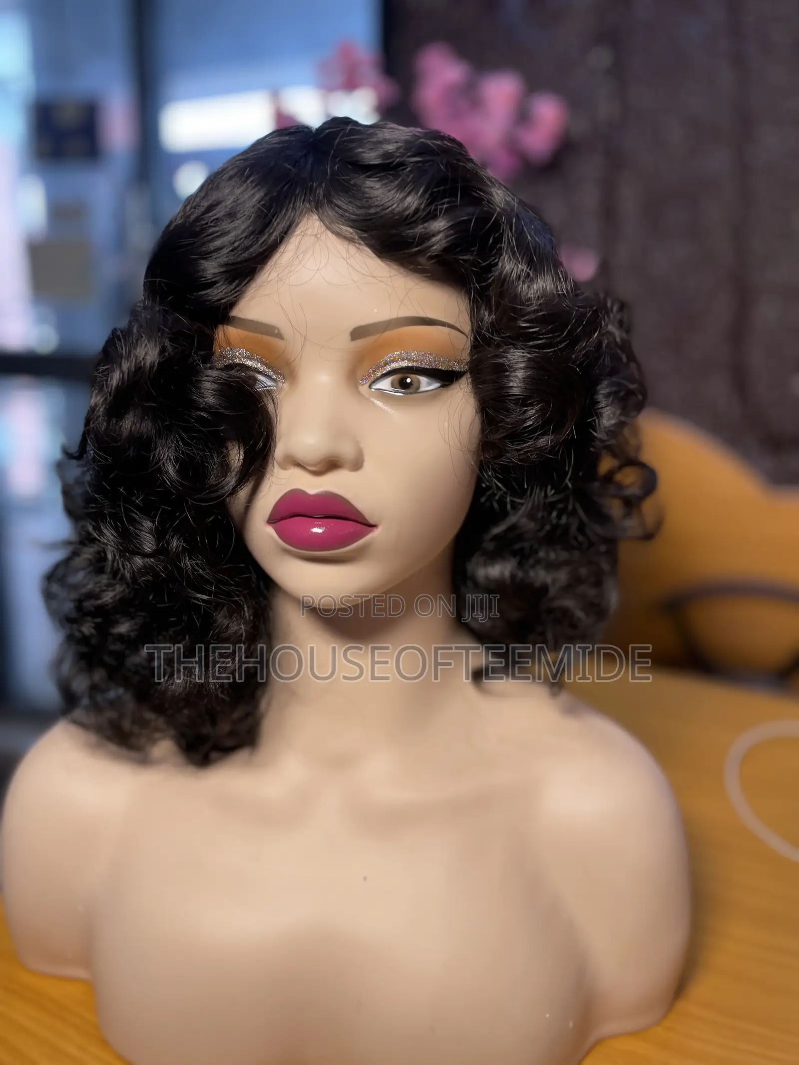 Curly Wig With Fringe for Women