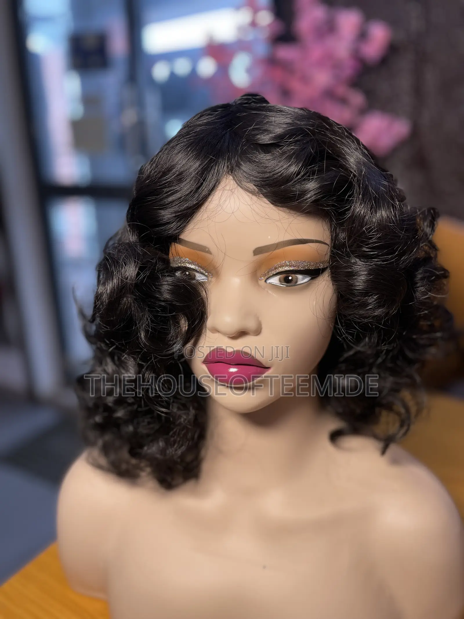 Curly Wig With Fringe for Women