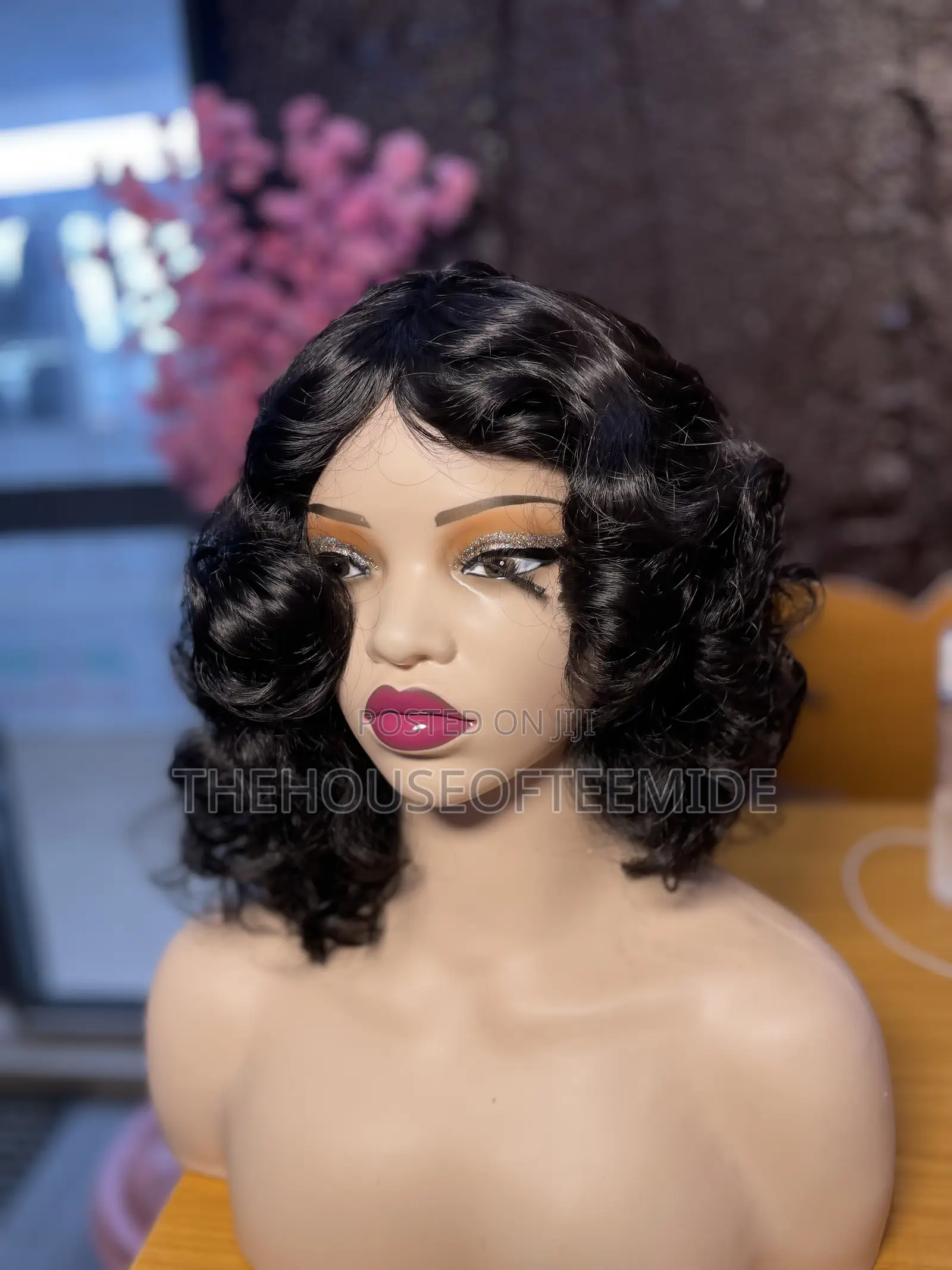Curly Wig With Fringe for Women