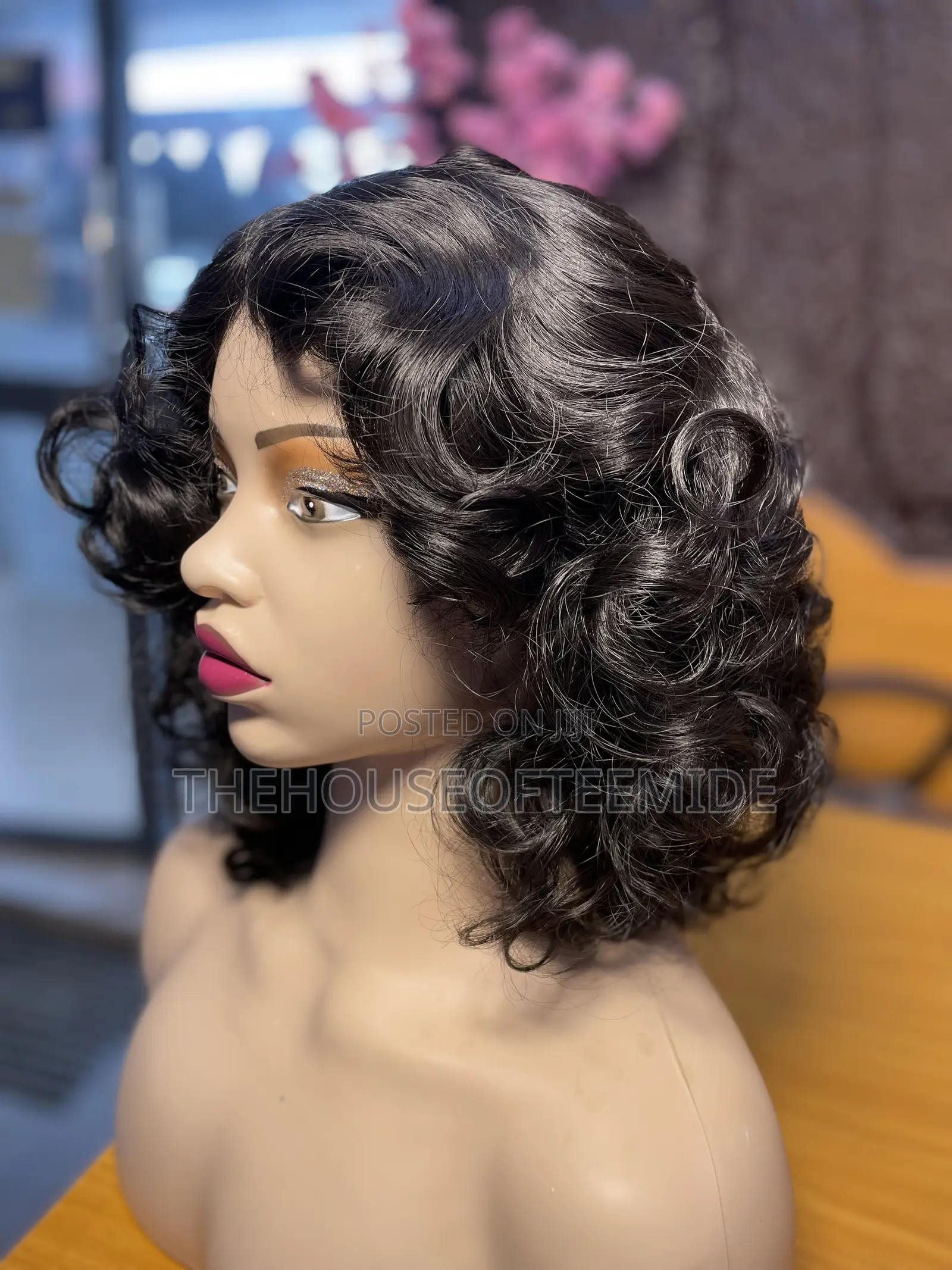 Curly Wig With Fringe for Women