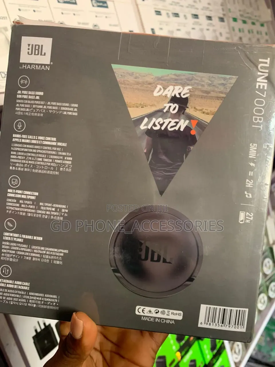 Brand New JBL Pure Bass Wireless Over-Ear Headphones (Black)