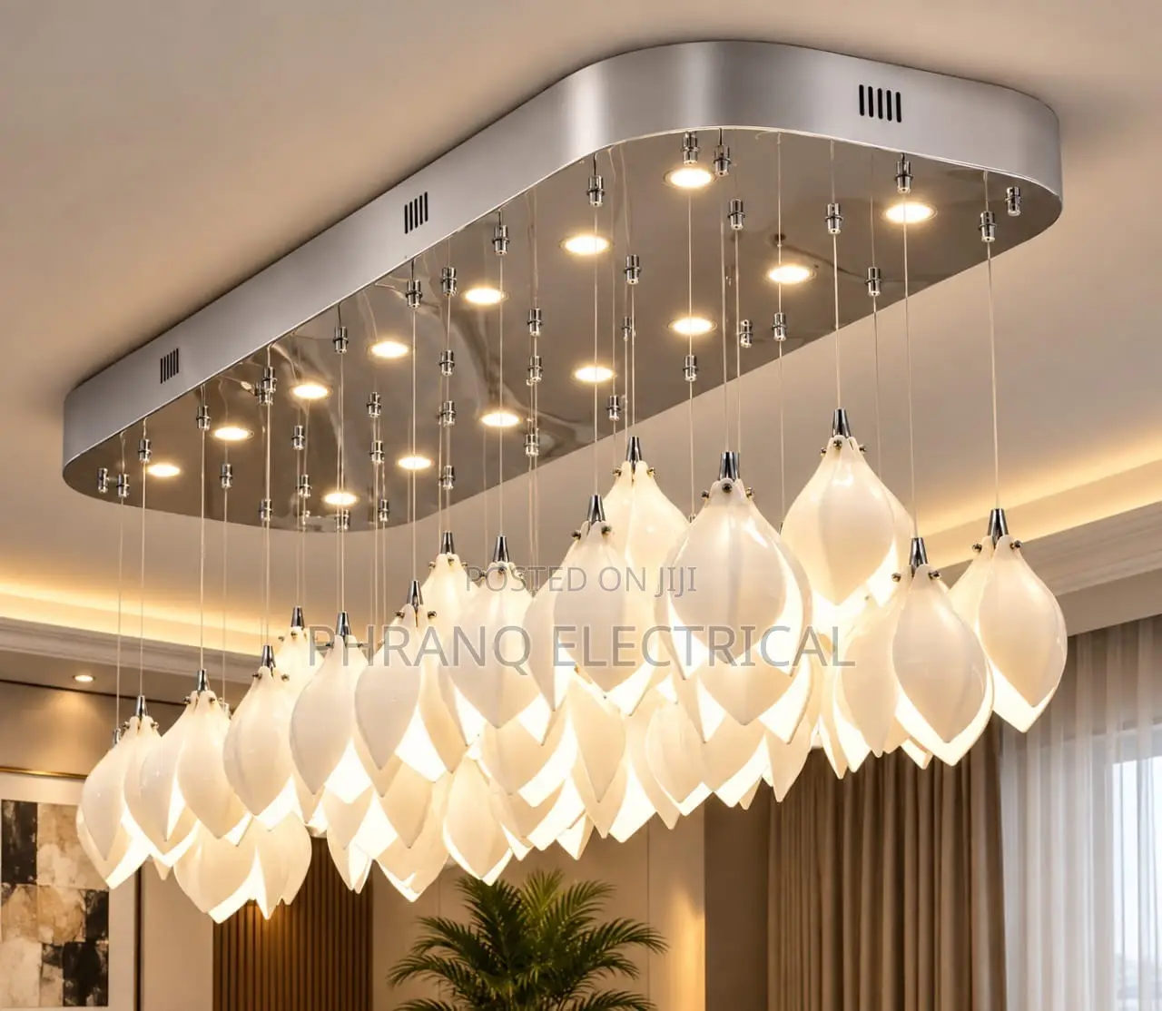 Ceramic Magnolia 1000mm. Chandelier Luxury Flower Bud Pendant Light