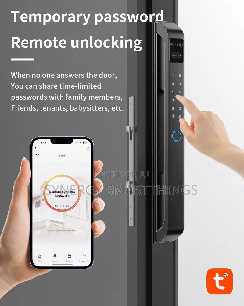 Tuya Smart Lock for Aluminum Doors With Face ID Fingerprints Keys/Card