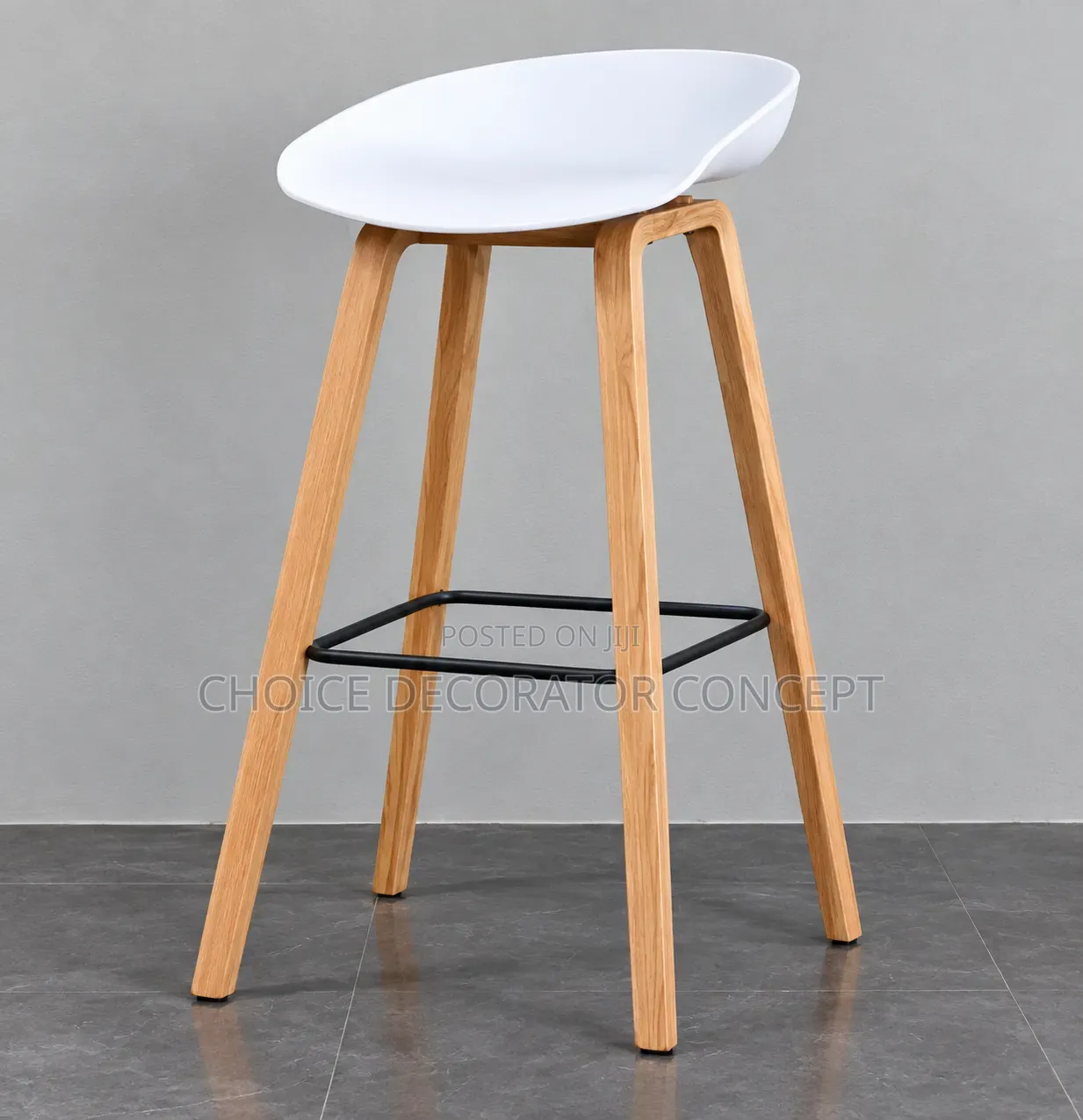 Wood Nordic High Kitchen Island Design Bar Stools