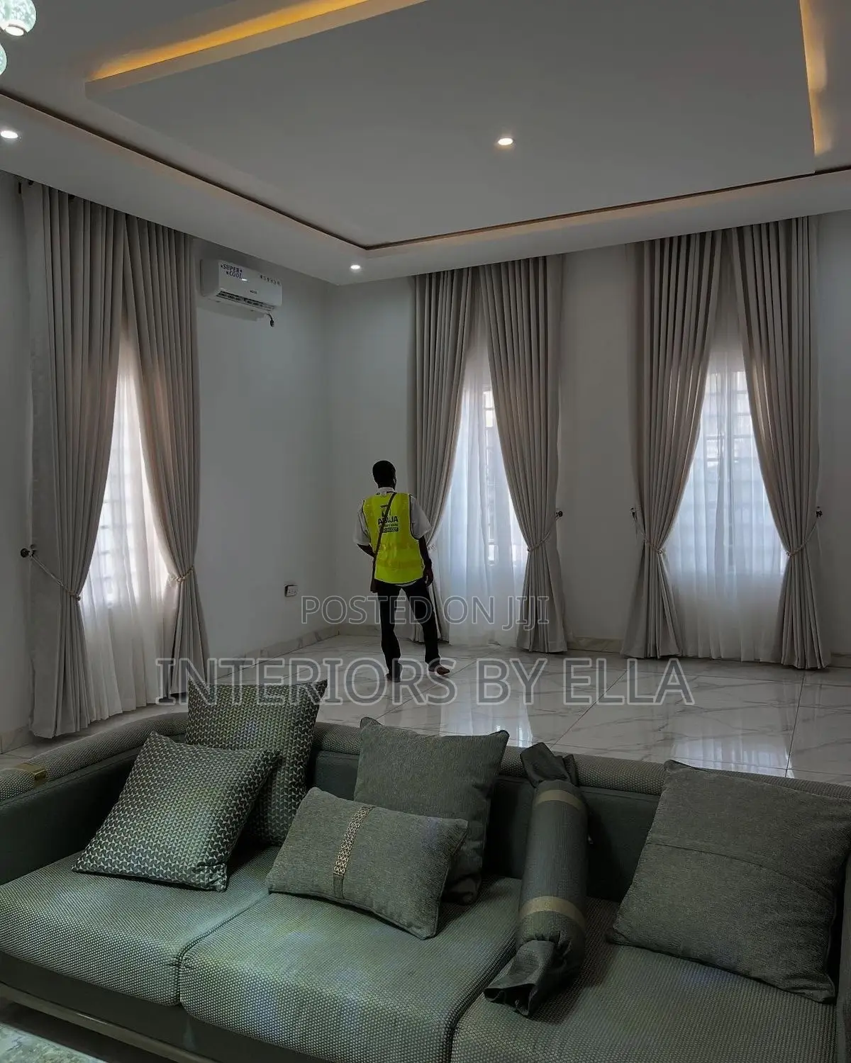 Full Length Curtain Installation and Styling in Ajah