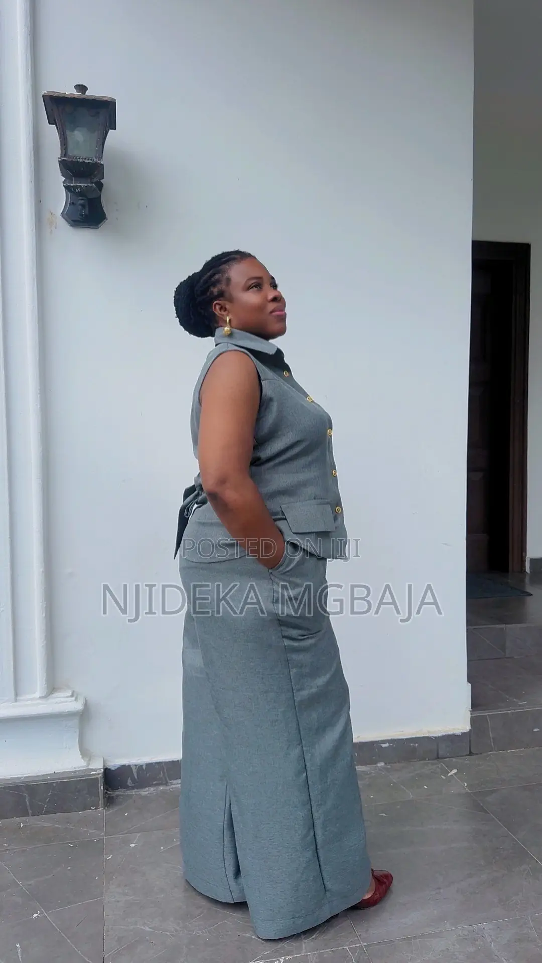 Gray 2 Piece Trouser Set