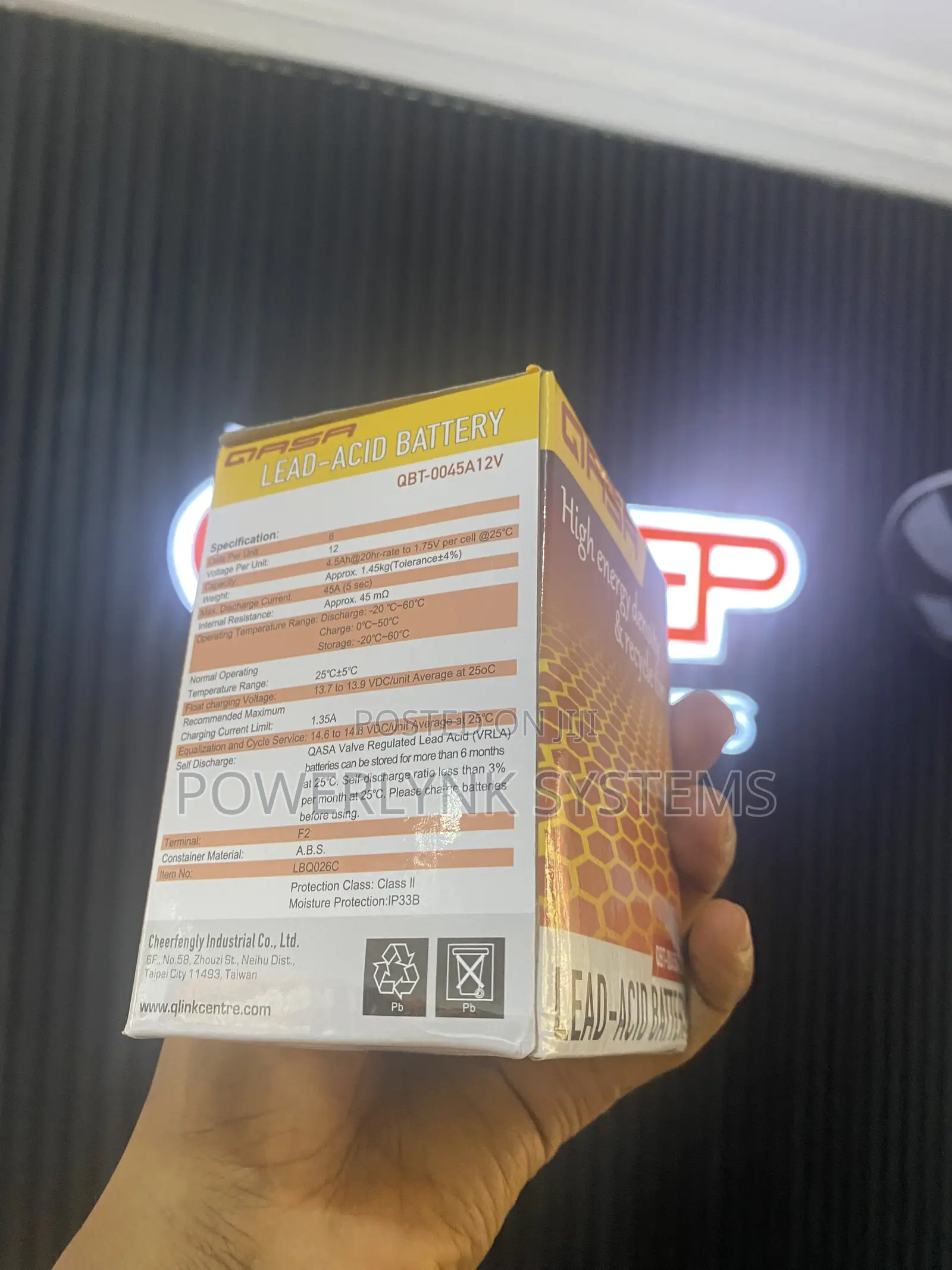 Qasa 7Ah Battery 12V