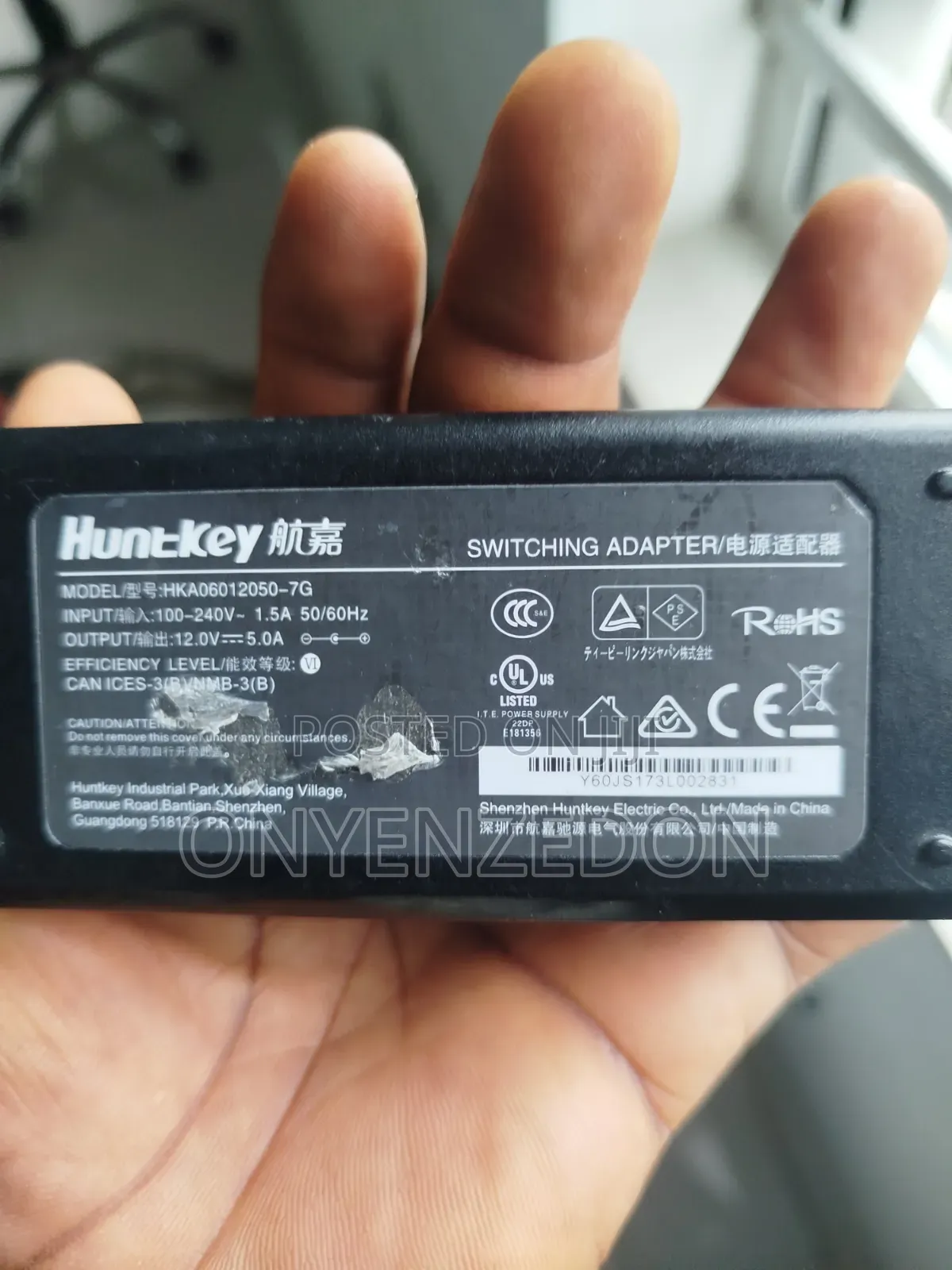 12v 5a 60w AC/Dc Power Adapter
