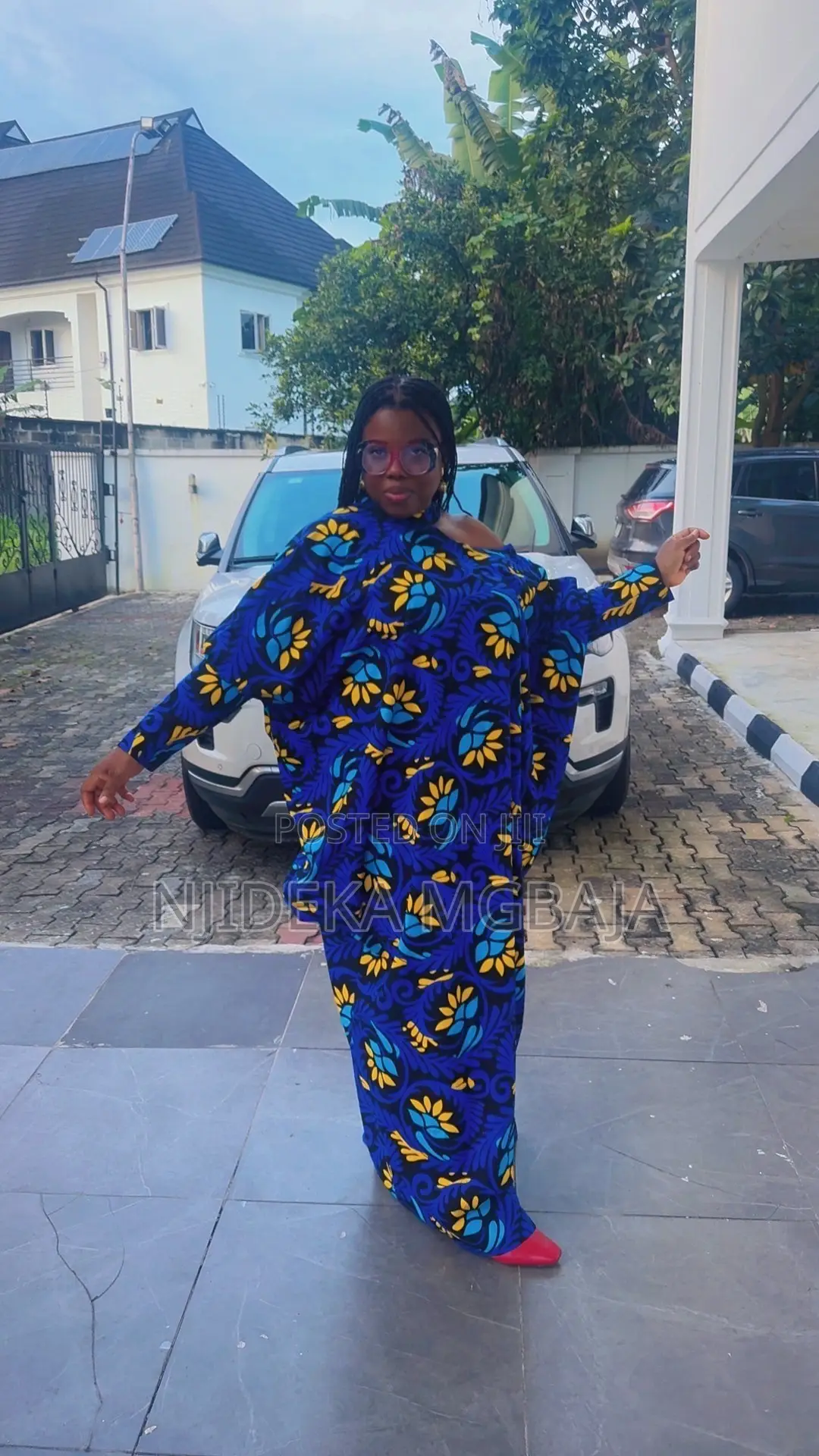Royal Blue Ankara Maxi gown.Elegant Occasion Wear