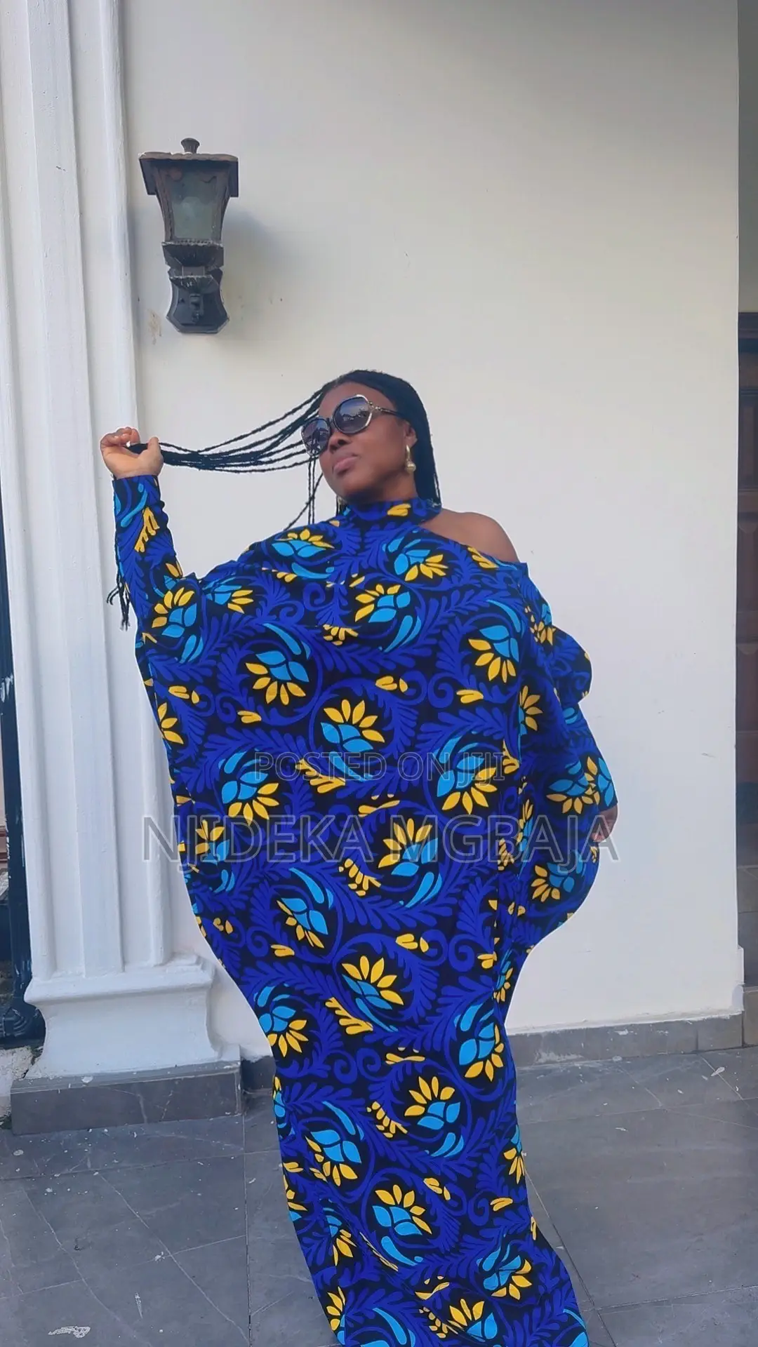 Royal Blue Ankara Maxi gown.Elegant Occasion Wear