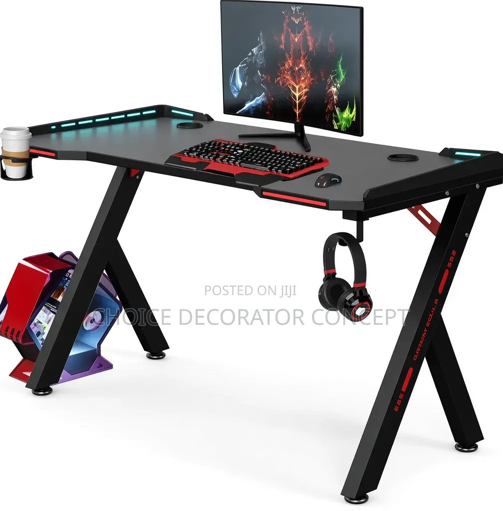 RGB Lighting Home Office Desk Gaming - 1.4mtr - Black