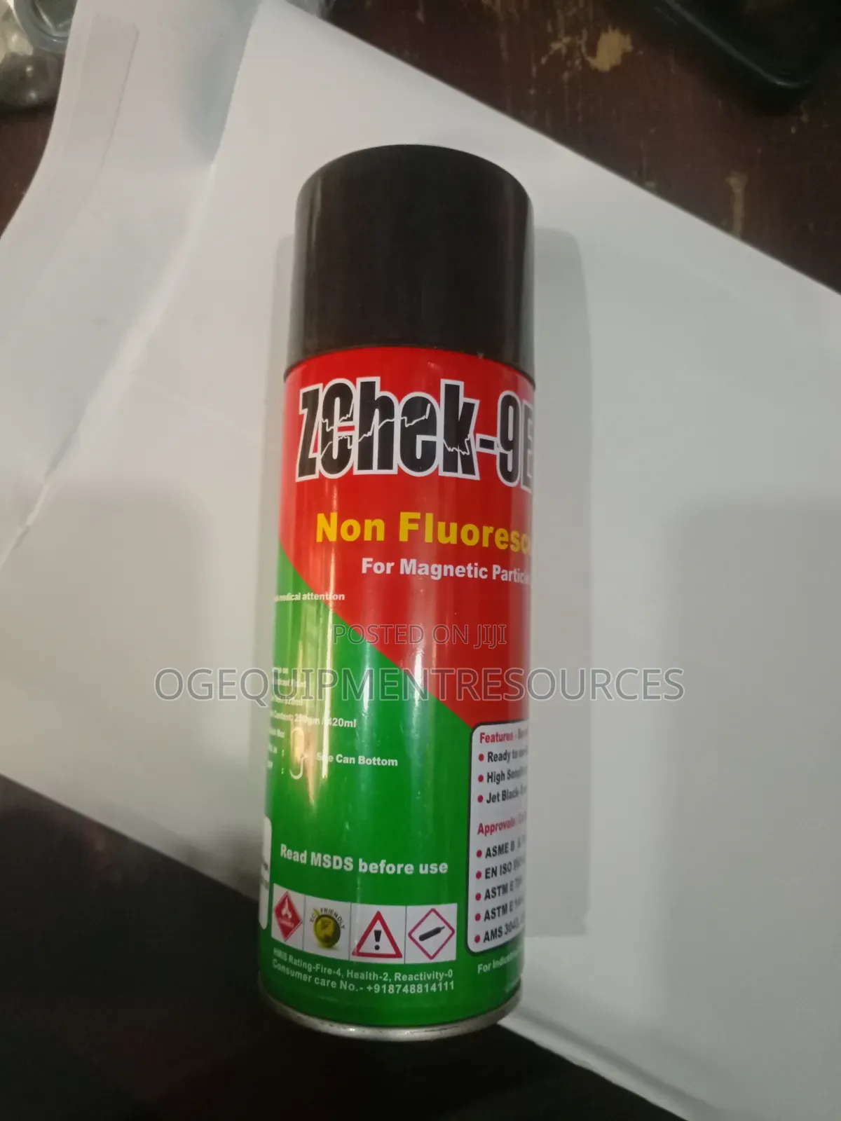 A ZChek-9E Black Non-Fluorescent Magnetic Particle Inspection Spray