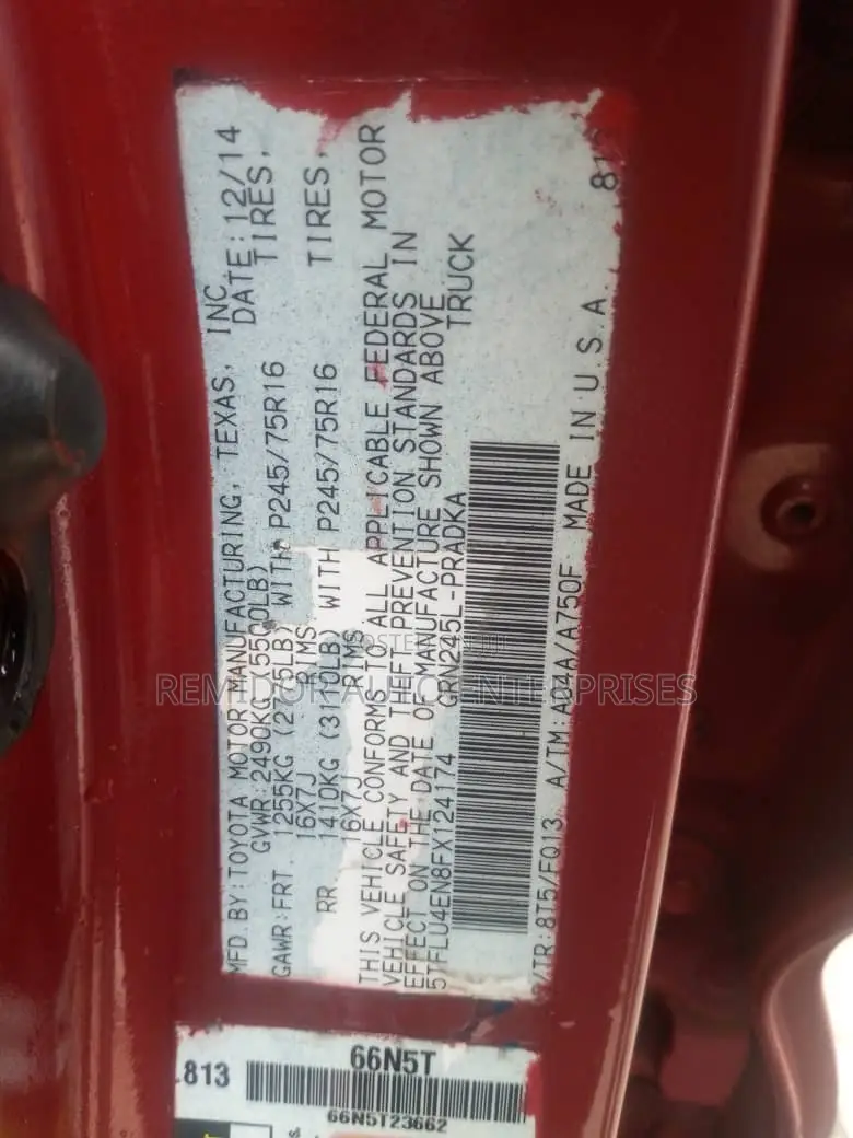 Toyota Tacoma 2015 Red