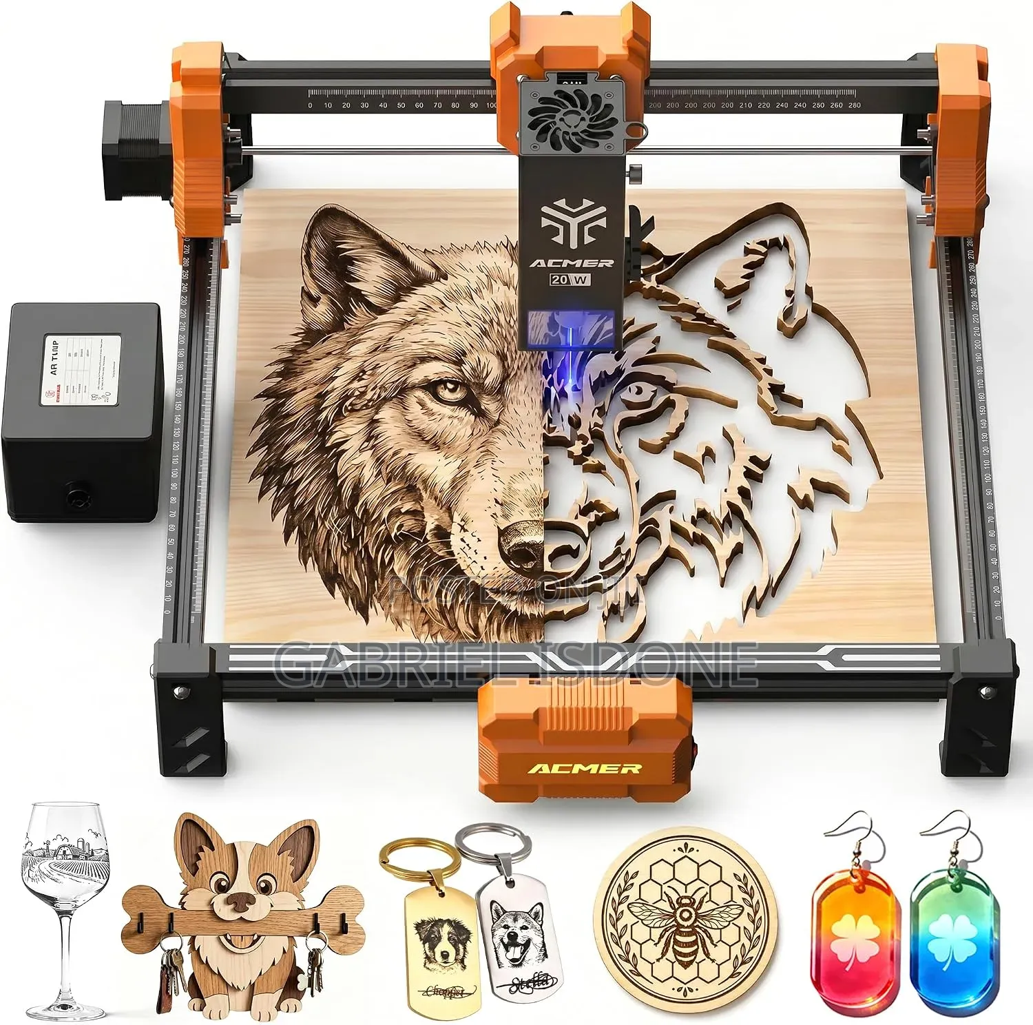 Engraving Cutting Machine With 25L Air Assist, Wood, Leather,