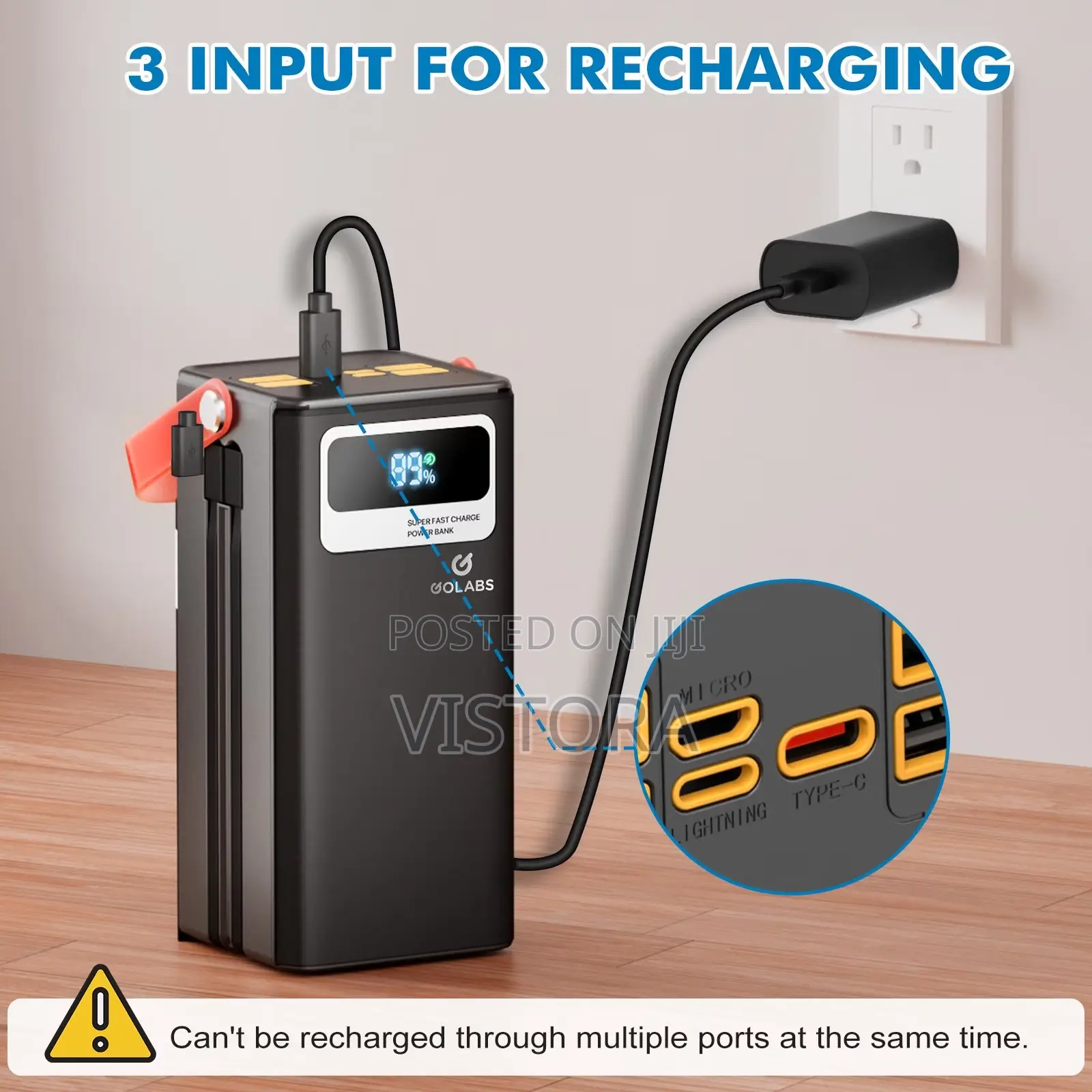 PGYOB Portable Charger Power Bank 45,000mAh With Built-in Cables