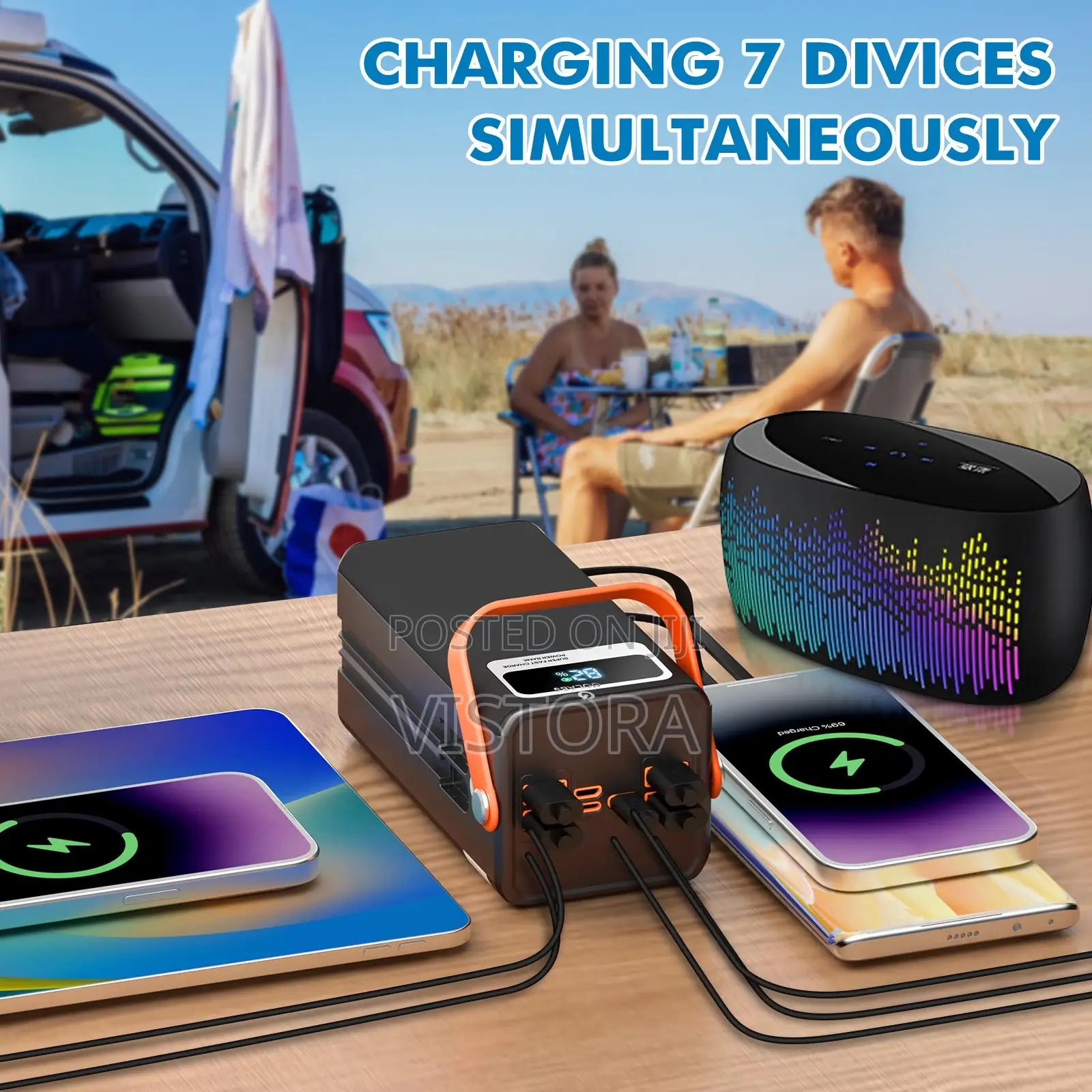 PGYOB Portable Charger Power Bank 45,000mAh With Built-in Cables