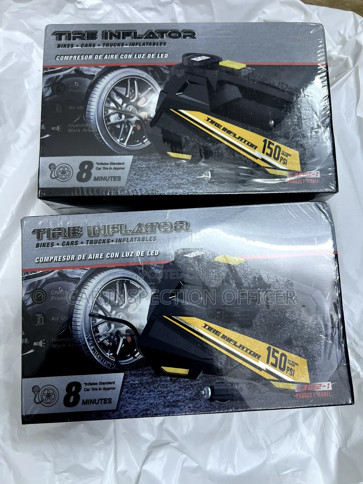 Automatic Tire Inflator With Torchlight