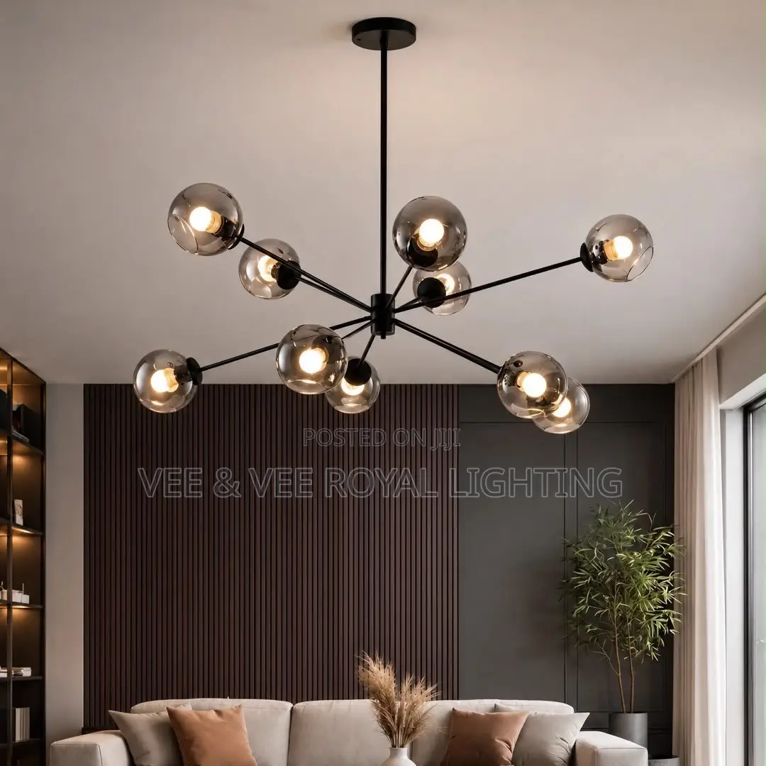 Modern 10-Light Sputnik Chandelier - For Living Room, Dining, Hotels