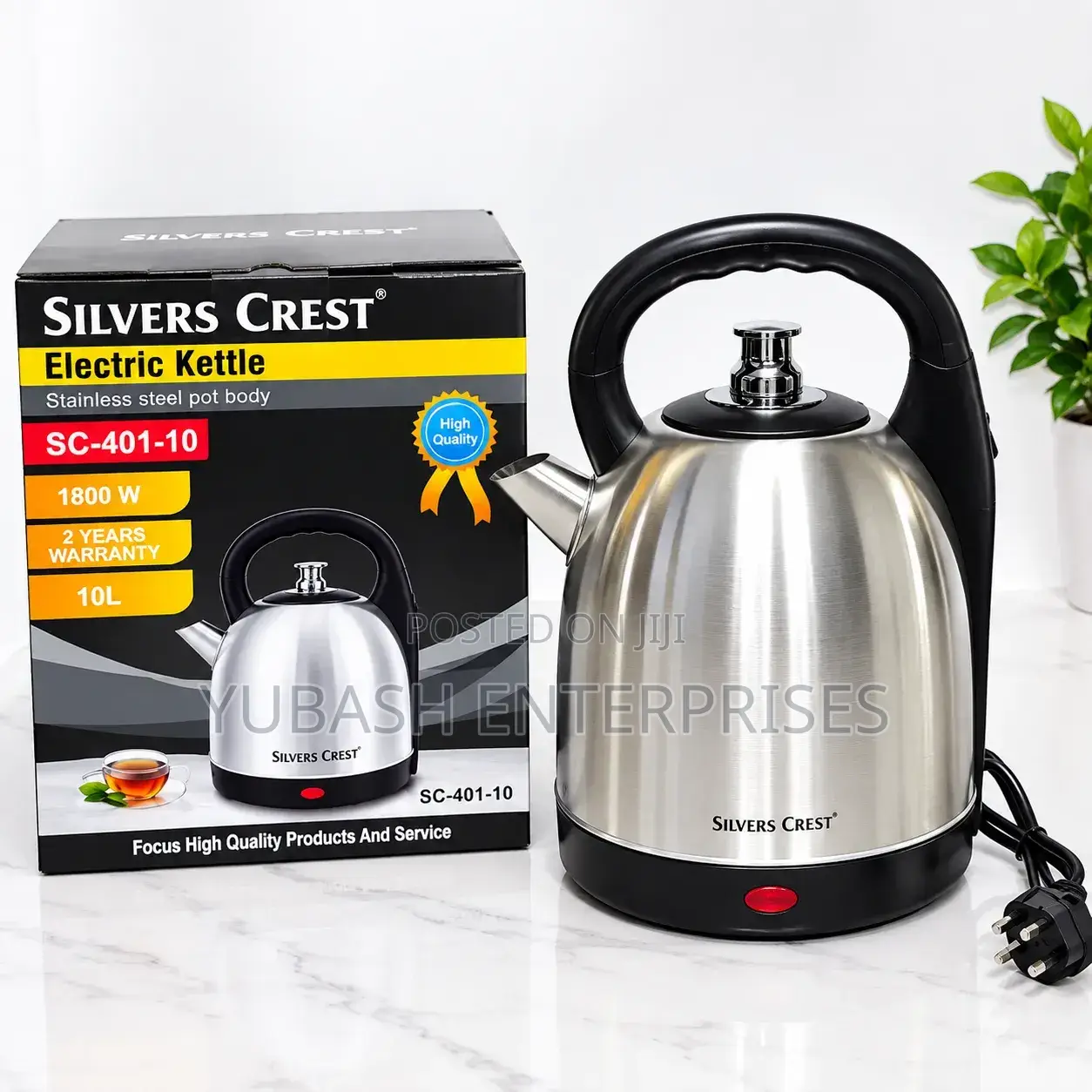 10Litre Slivers Criest Electric Kettle.