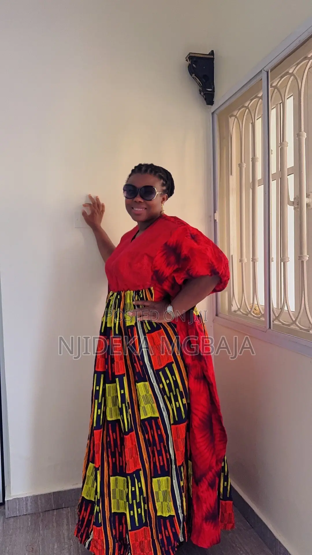 Premium and Elegant Red Ankara Maxi Dress – Stylish, Unique Classy