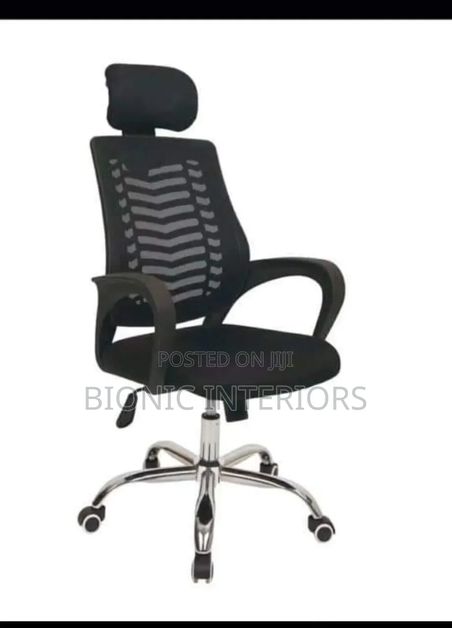 Office Chair With Headrest and Stainless Leg