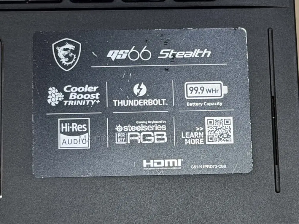 Laptop MSI GS66 Stealth 10SGS 16GB Intel Core i7 SSD 512GB