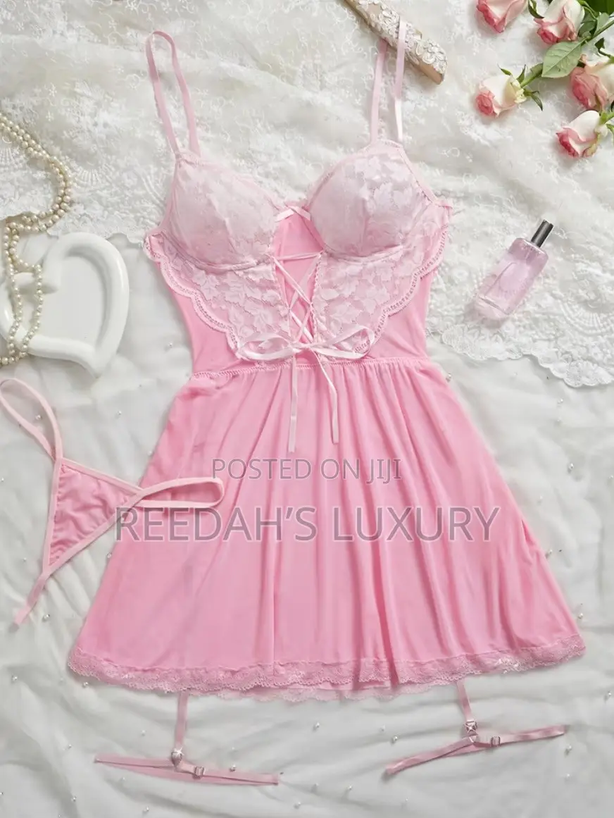 Captivating Lace Babydoll Garter Set
