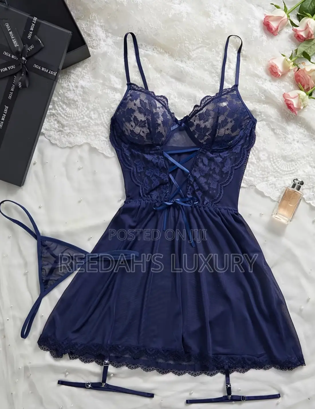 Captivating Lace Babydoll Garter Set