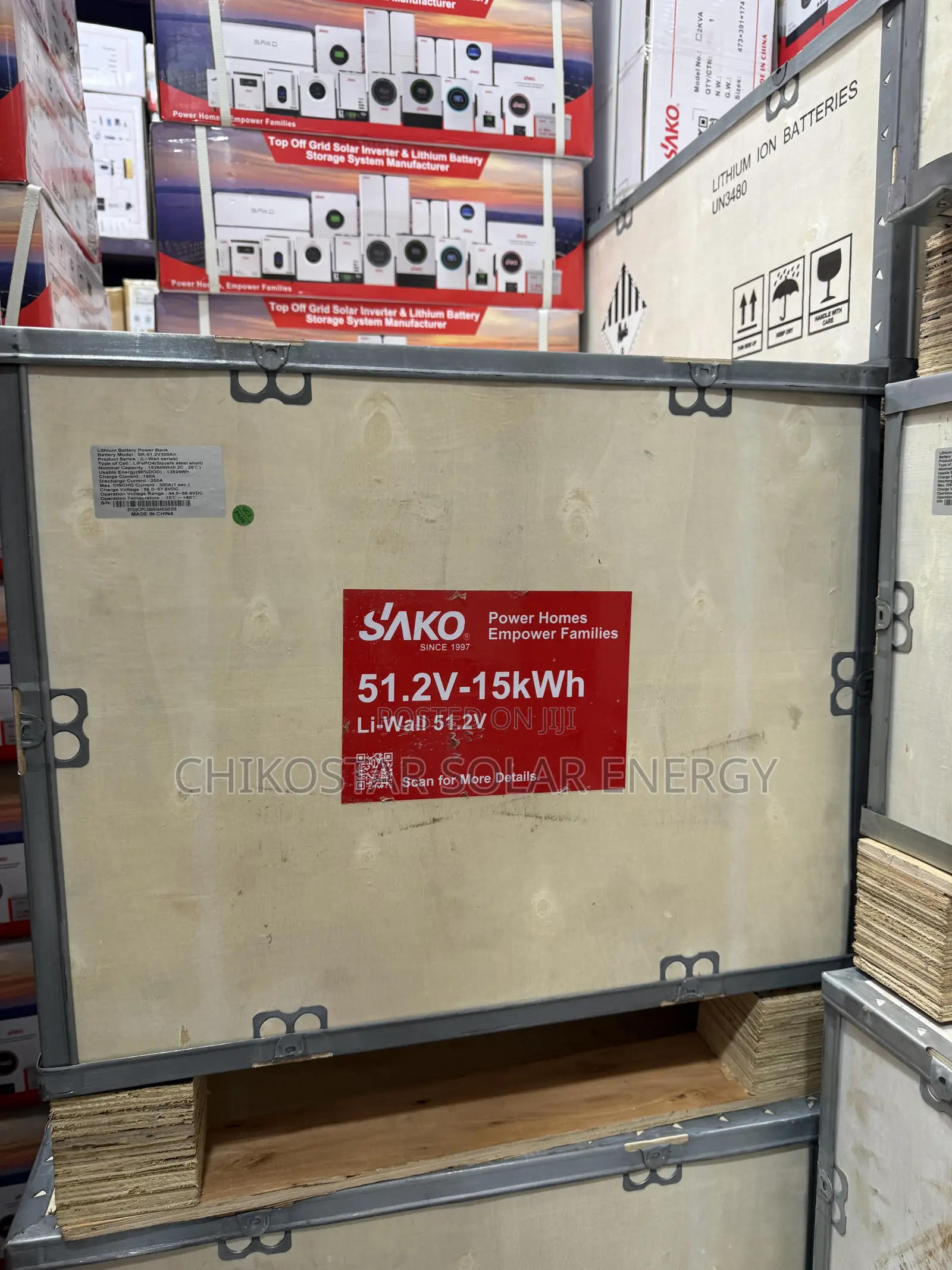 SAKO 15kWh 51.2V 300Ah LiFePO4 Lithium Battery