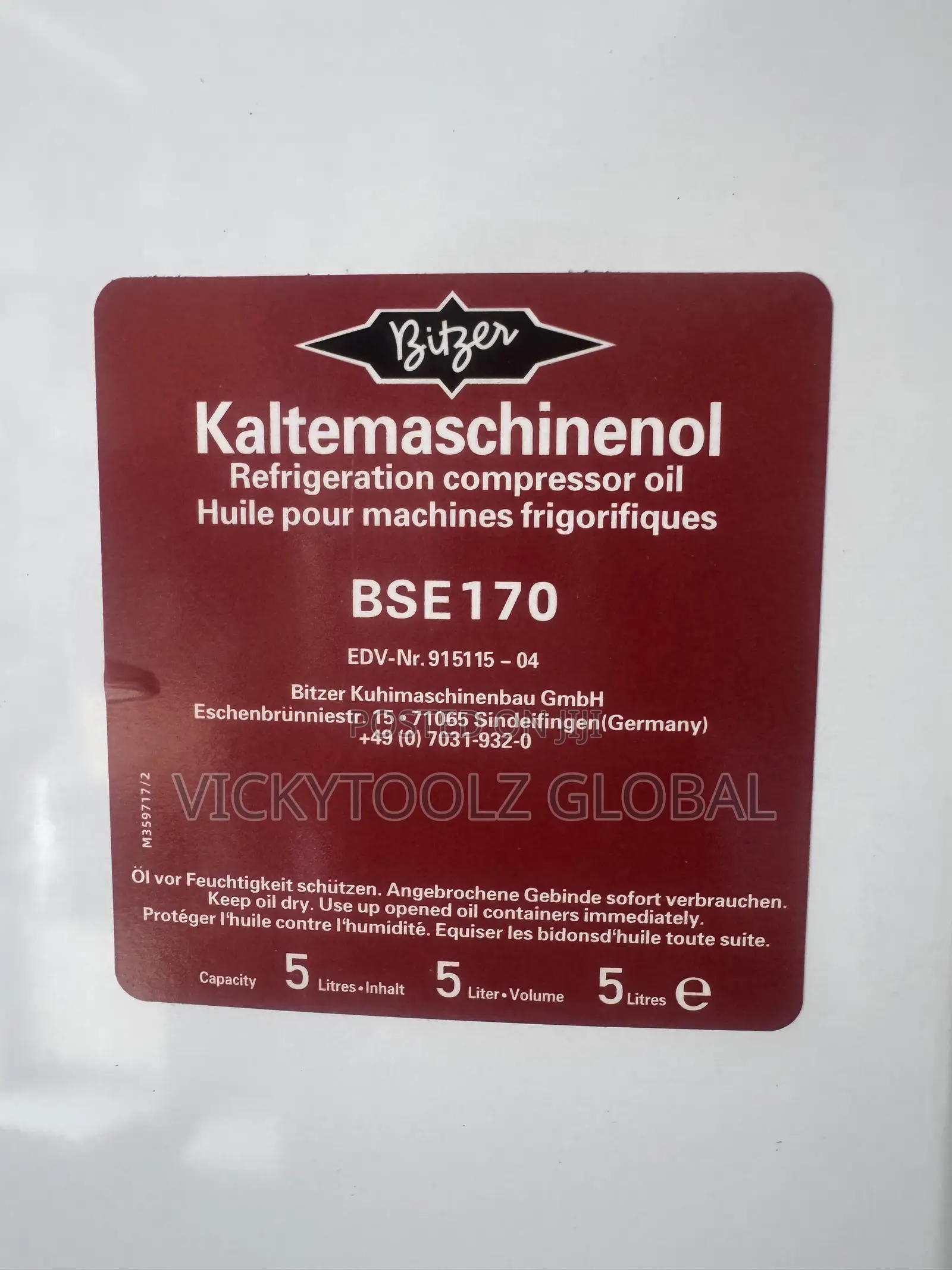 Bitzer Kaltemaschinenol Refrigeration Compressor Oil BSE170