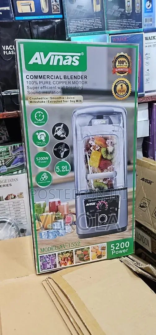 ​AVINAS Commercial Soundproof Blender 5200W / 5.2L (AV-1552)