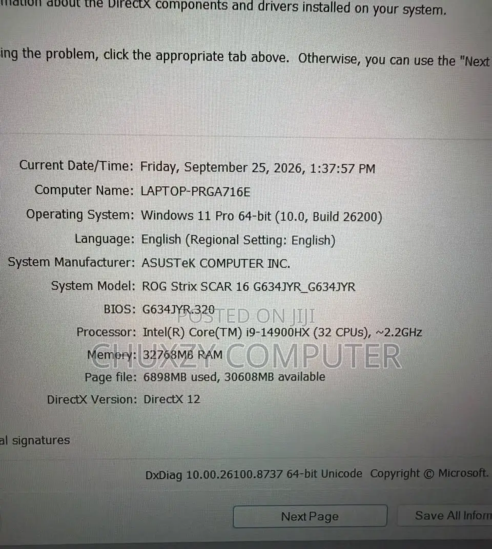 Laptop Asus ROG Strix SCAR 16 32GB Intel Core i9 SSD 2T
