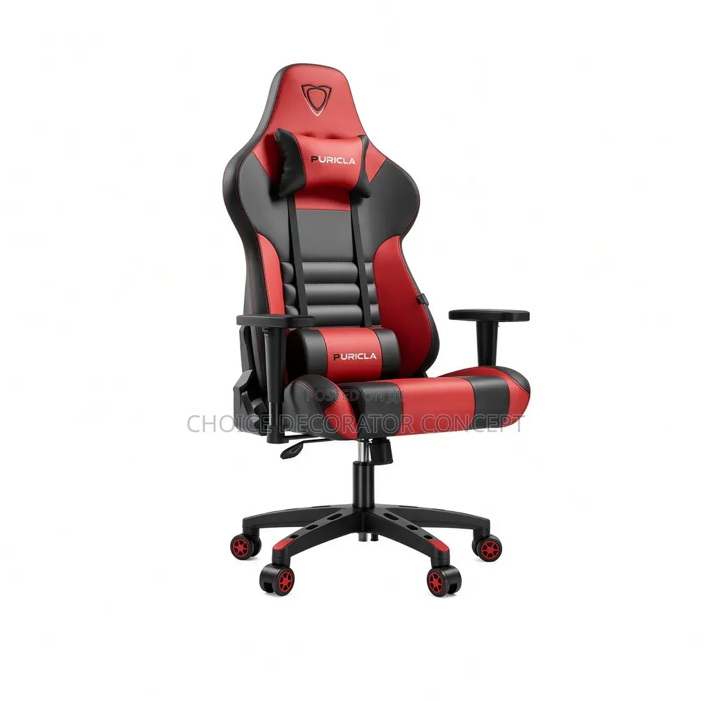 Furgle Gaming Chair With Footrest - Black/Red