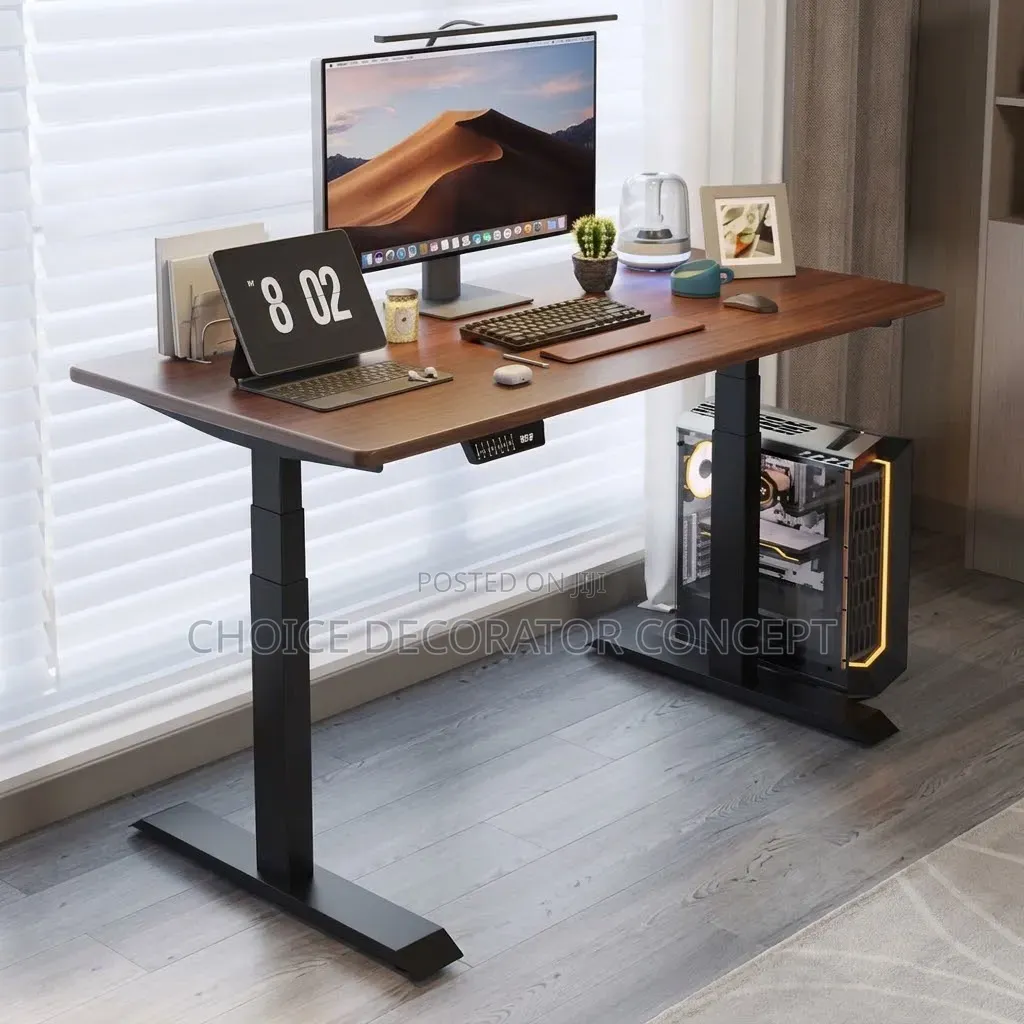 Home/Office Electrical Adjustment Desk Brown Top