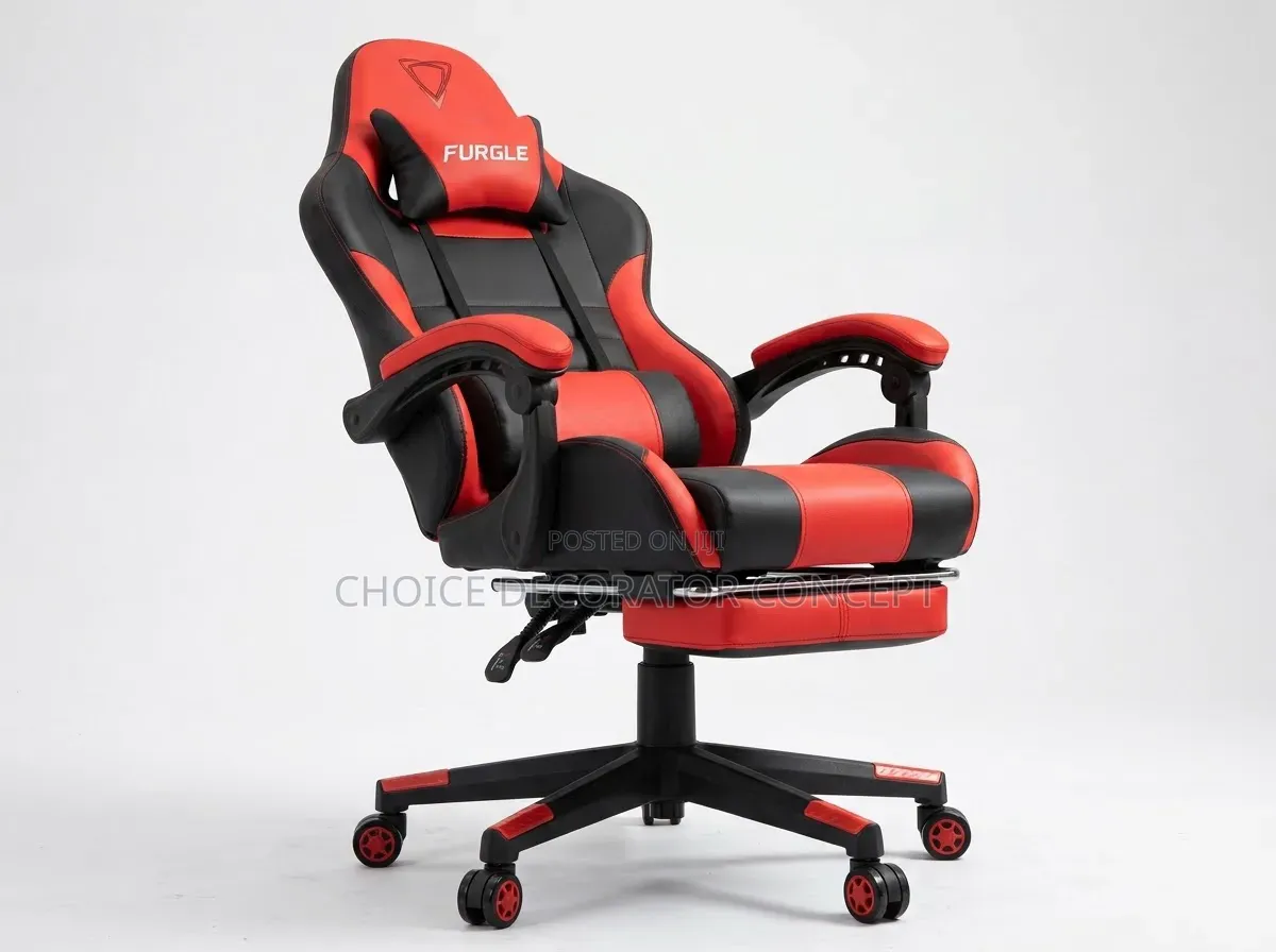 Pro Series Gaming Chair With Footrest - Red