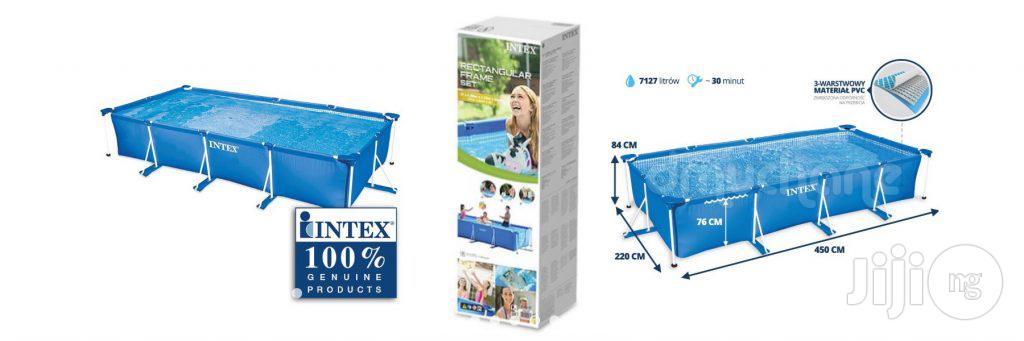 4.5m X 2.2m X 0.84m Rectangular Frame Swimmin Pool Nd Ladder