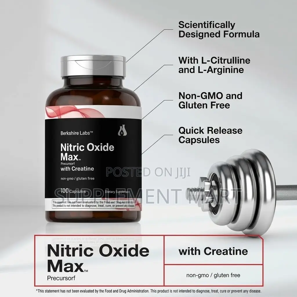 Nitric Oxide Capsules With Creatine – L Citrulline, L Arginine
