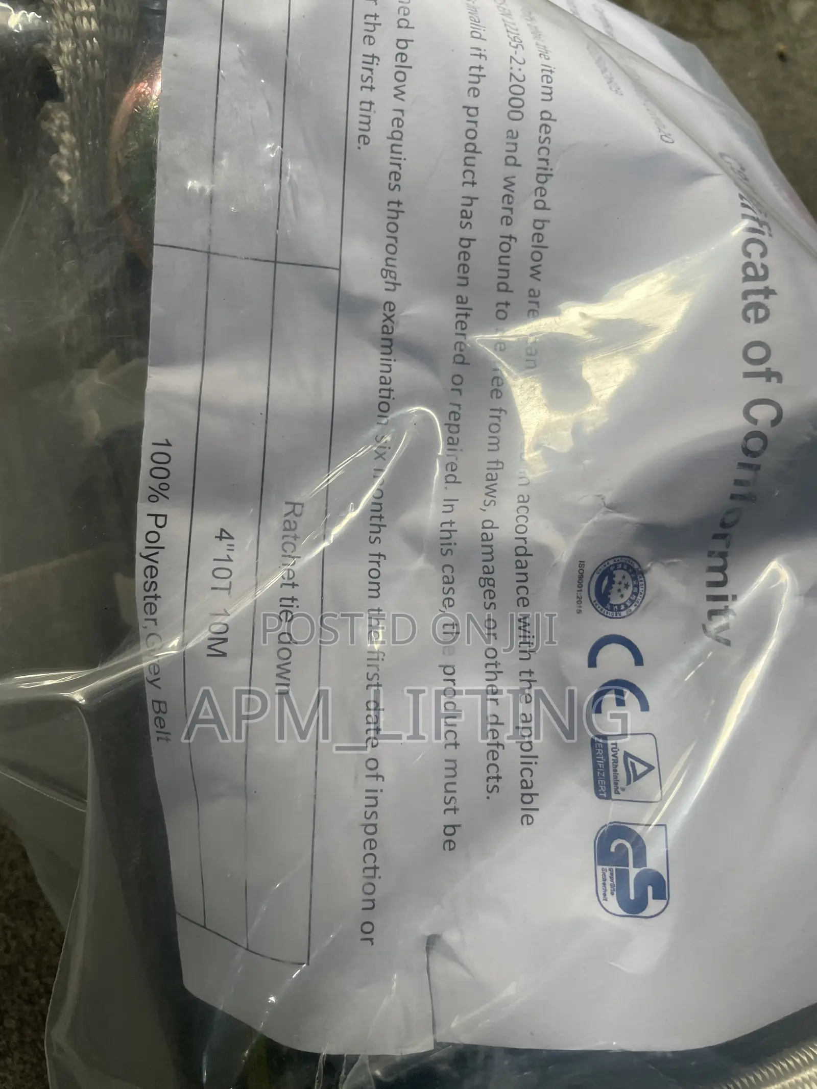 4” Inches X 10ton X 10meter Cargo Lashing/Binding Belt Straps