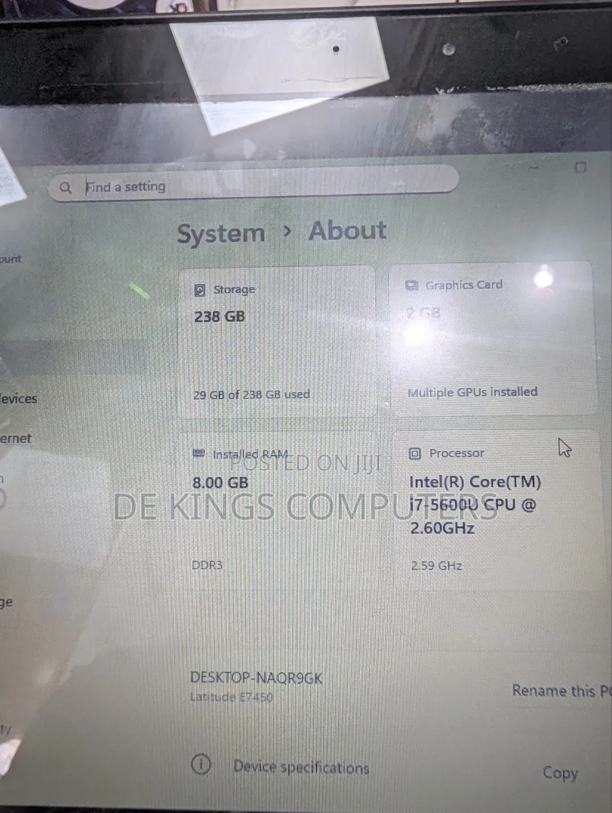 Laptop Dell Latitude E7450 8GB Intel Core i7 SSD 256GB