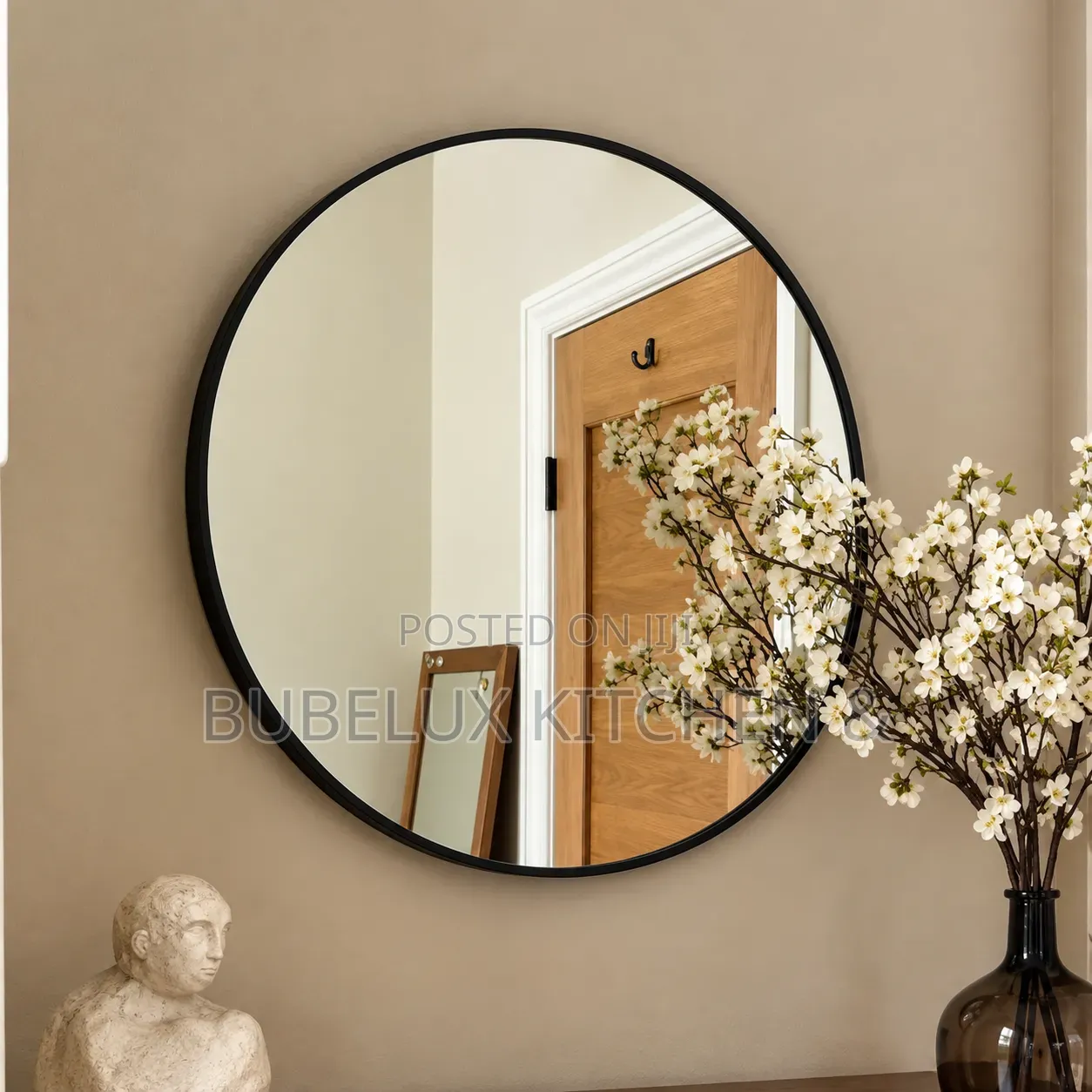 Chic Black-Framed Mirror for Modern Décor