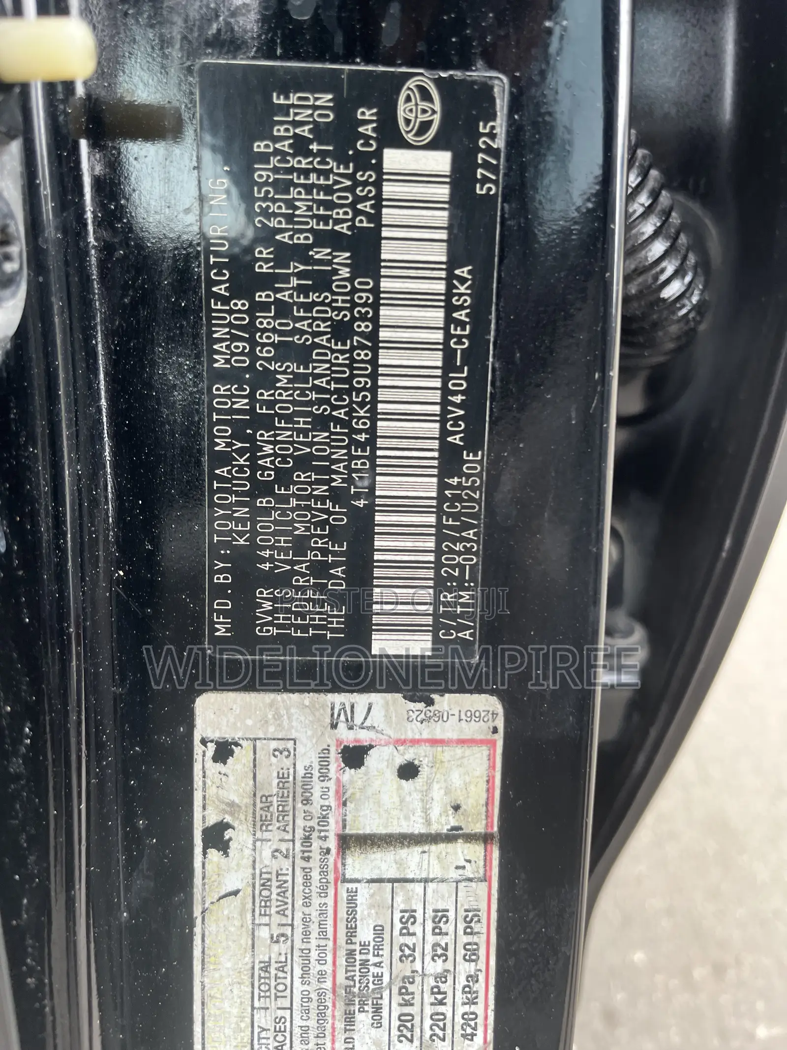 Toyota Camry SE 4dr Sedan (2.4L 4cyl 5A) 2009 Black