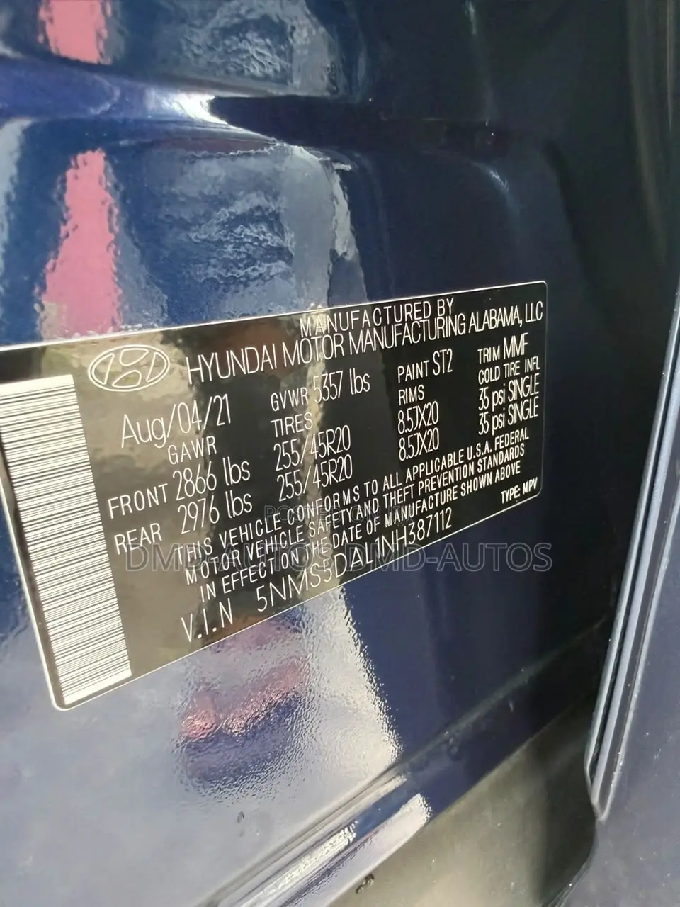 Hyundai Santa Fe Limited 2022 Blue