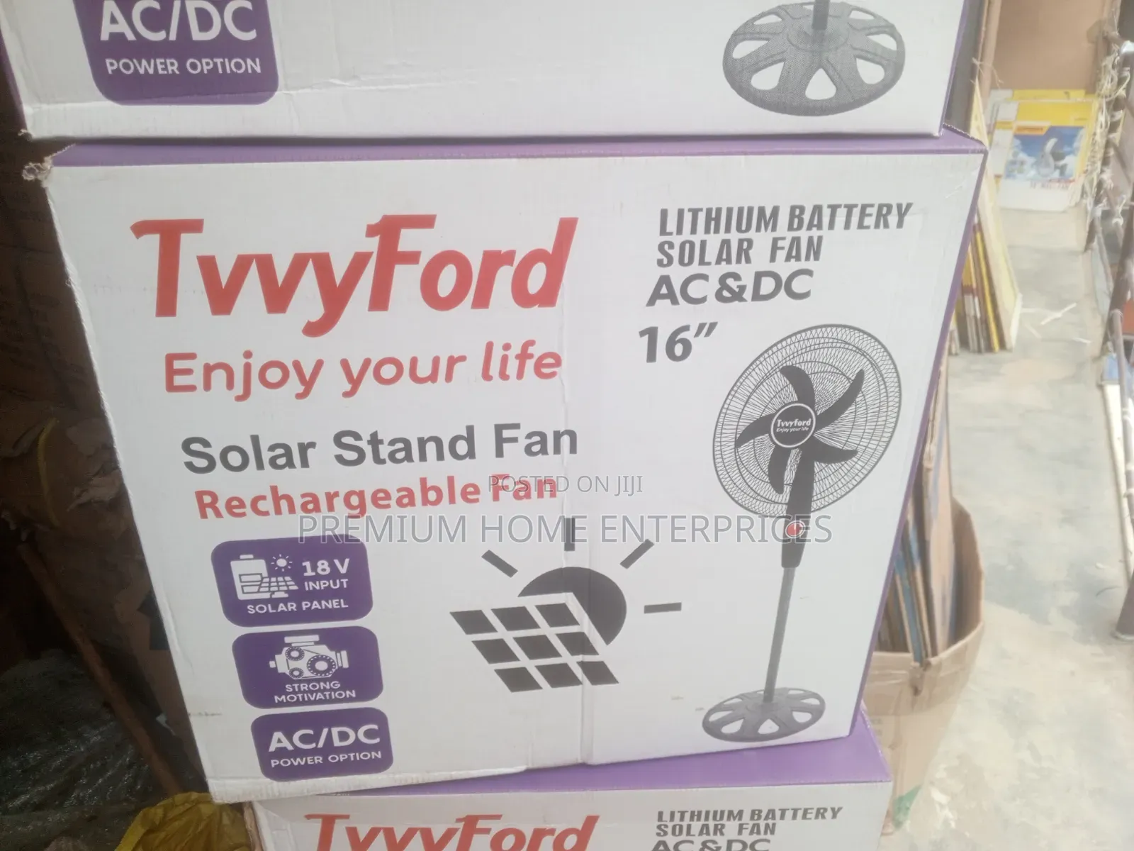 Twyford Solar Standing Rechargeable Fan 16 Inches